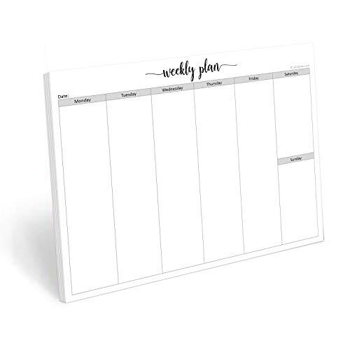 Weekly Planning Notepad – 50 Sheets (8.5″ Letter Size (8.5″ x 11″) All 7 Days