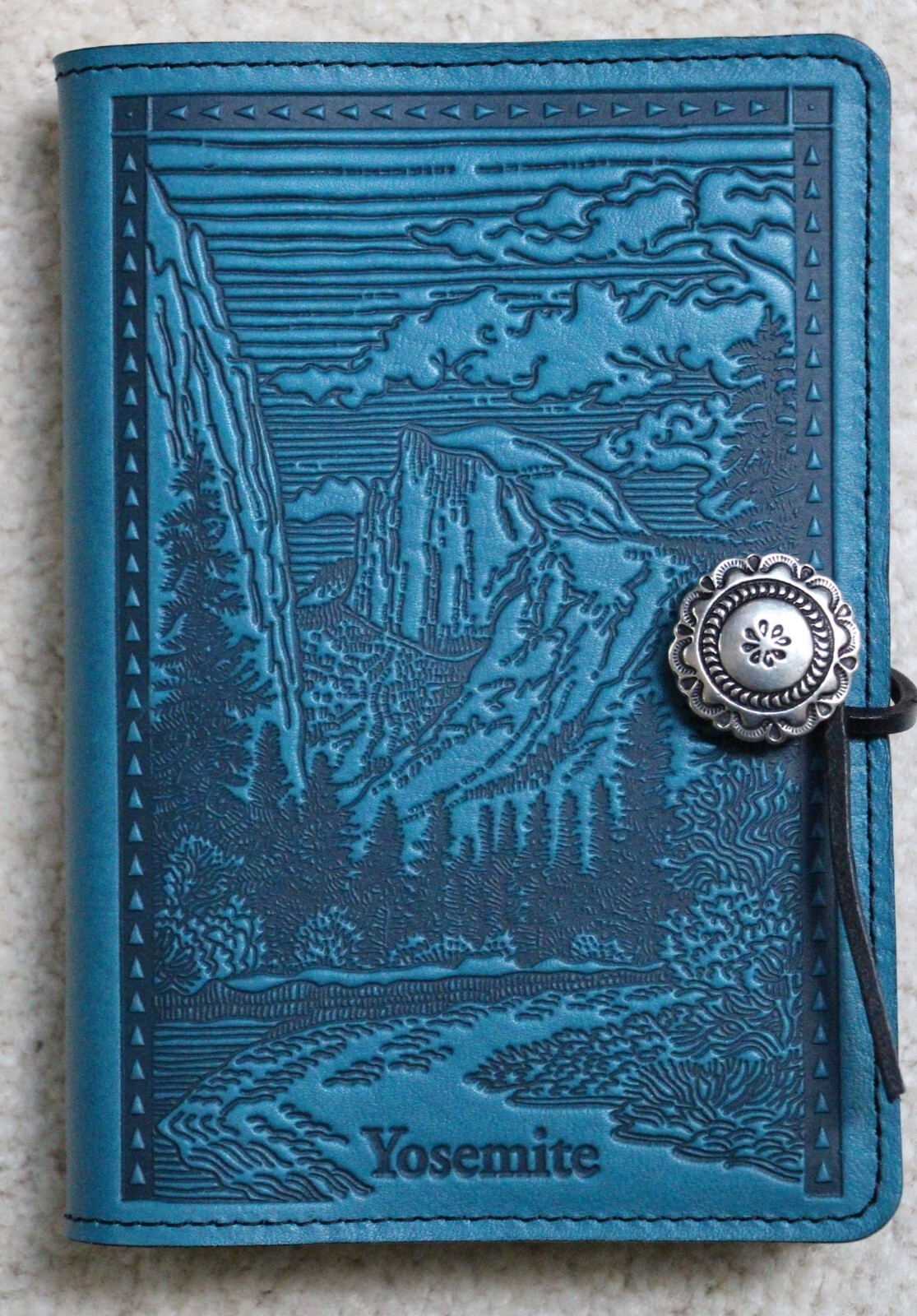 Oberon Design Leather Small Journal Cover – YOSEMITE HALF DOME in BLUE