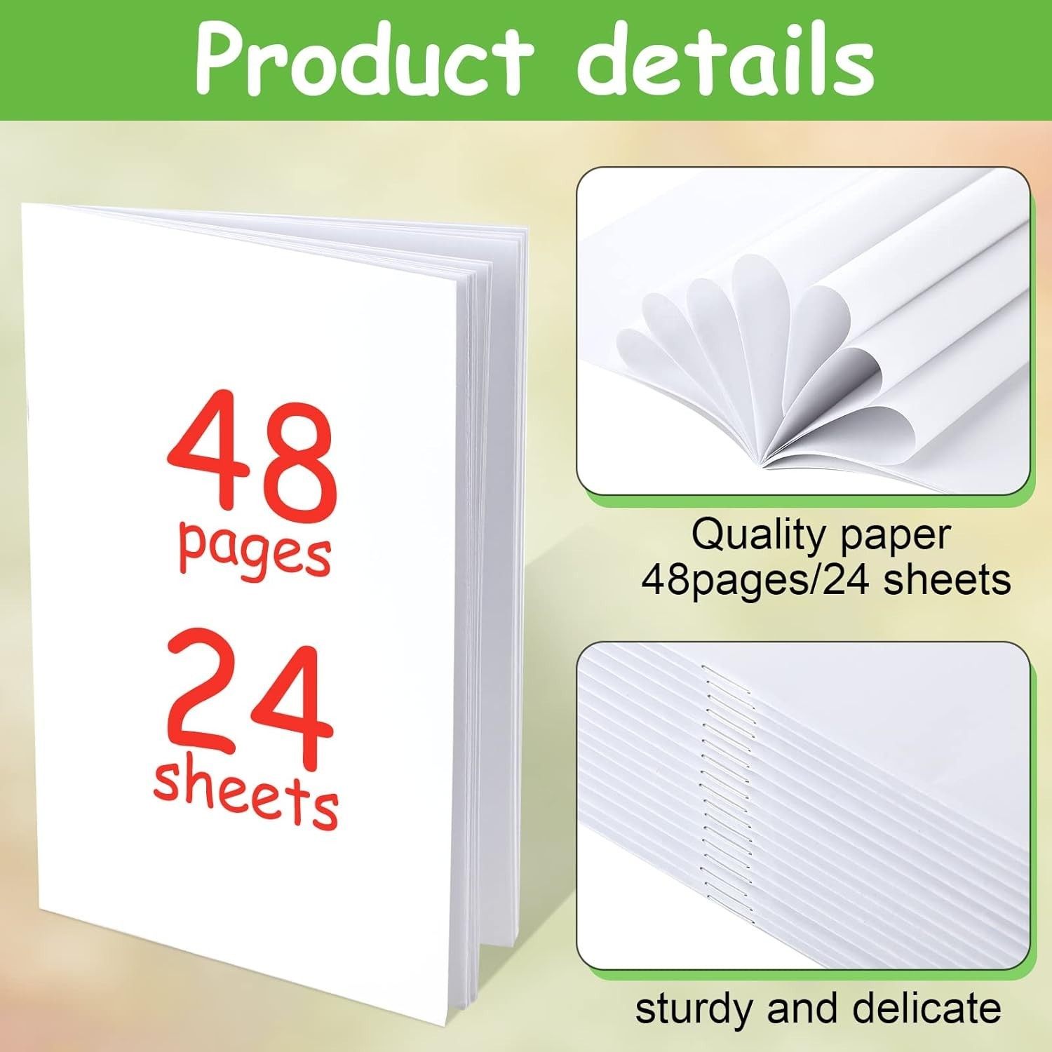 50 Pack White Blank Books 5.5×8.5 – Art, Writing, Drawing