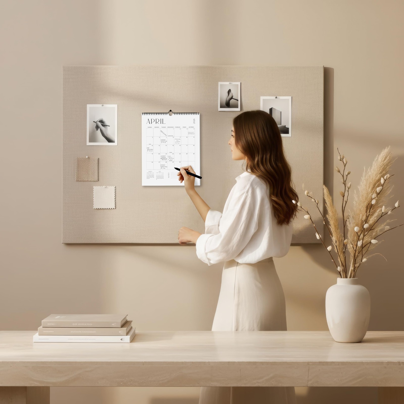Beautiful 2026-2027 Wall Calendar – Runs from 11.5″ x 14.5″, Black and White