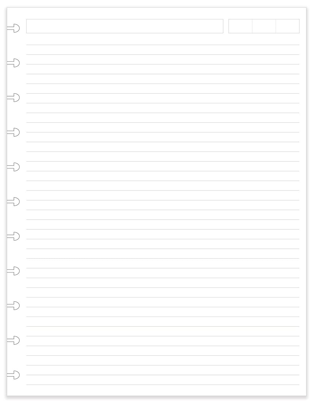 A4 Discbound Lined Refill Paper, 100 Sheets, 200 Pages, 11 Disc Hole Punched, 10