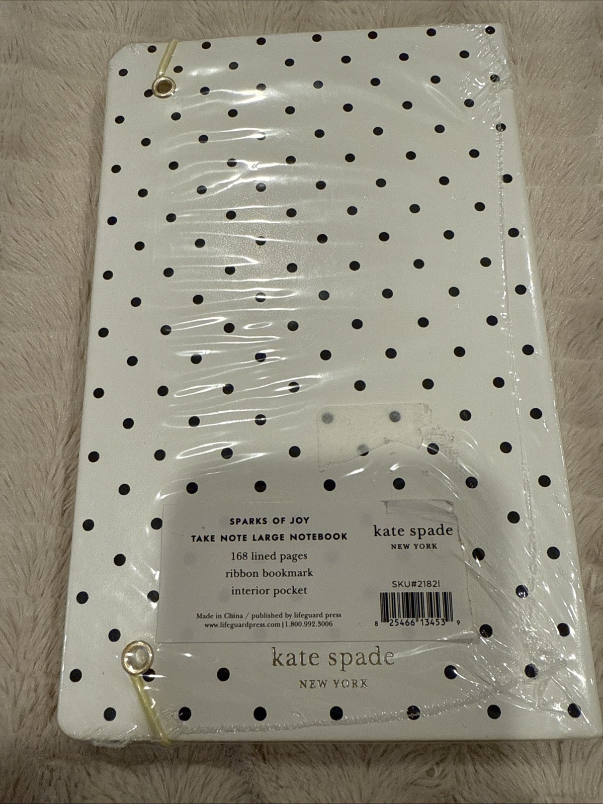 Polka Dot Kate Spade Sparks Of Joy Take Note Notebook Journal Diary Monogram L
