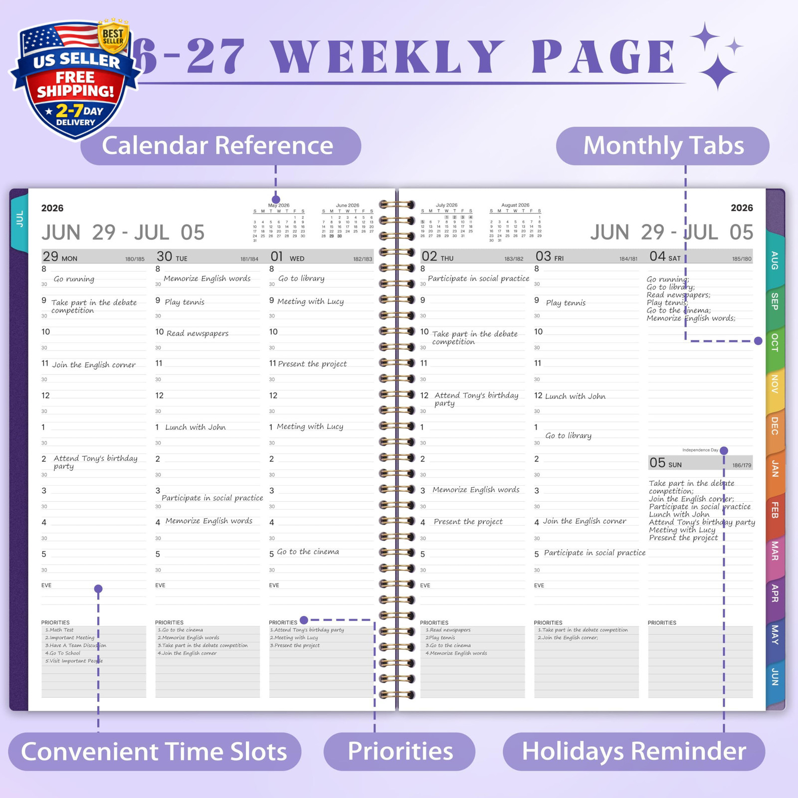 2026-2027 Appointment Book/Planner – 8.2″ x 11″, Daily Planner from Jul. 2026…