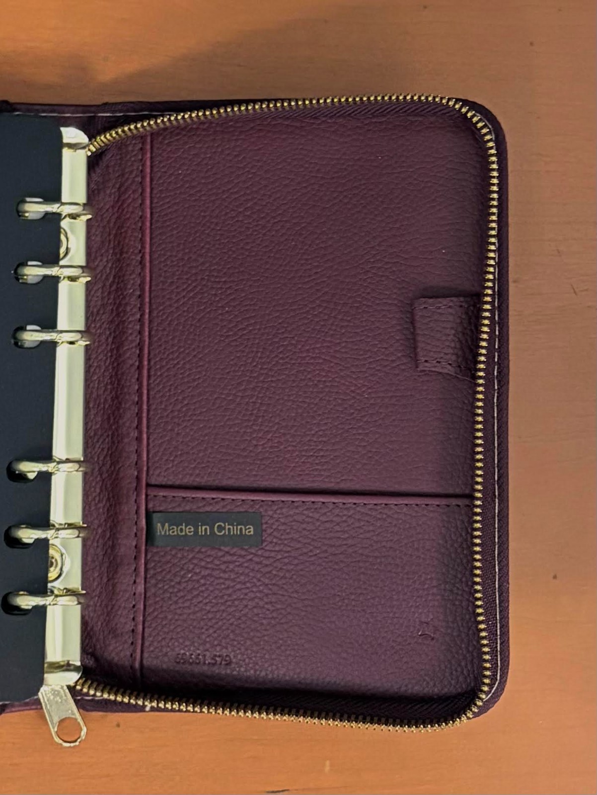 Pocket Franklin Covey Libby Leather Binder | Burgundy/Tan | .875” Rings