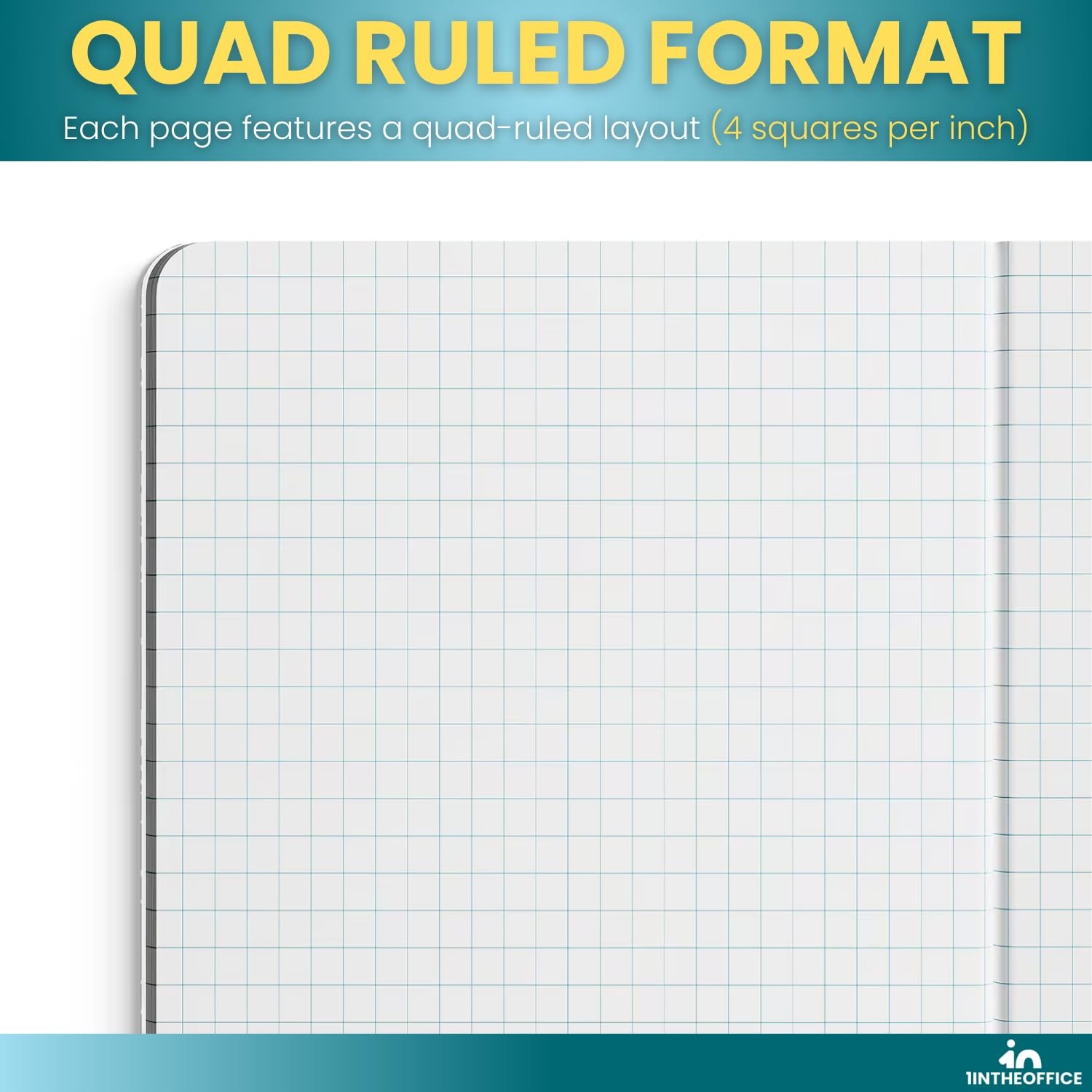 1InTheOffice Graph Paper Composition Notebook, Ruled notebook, Black