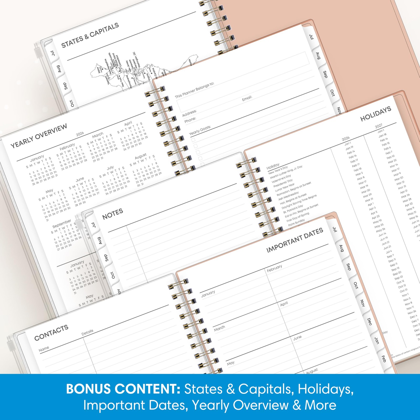 Blue Sky 2026-2027 Weekly and Monthly Academic Year Planner Calendar, July 20…