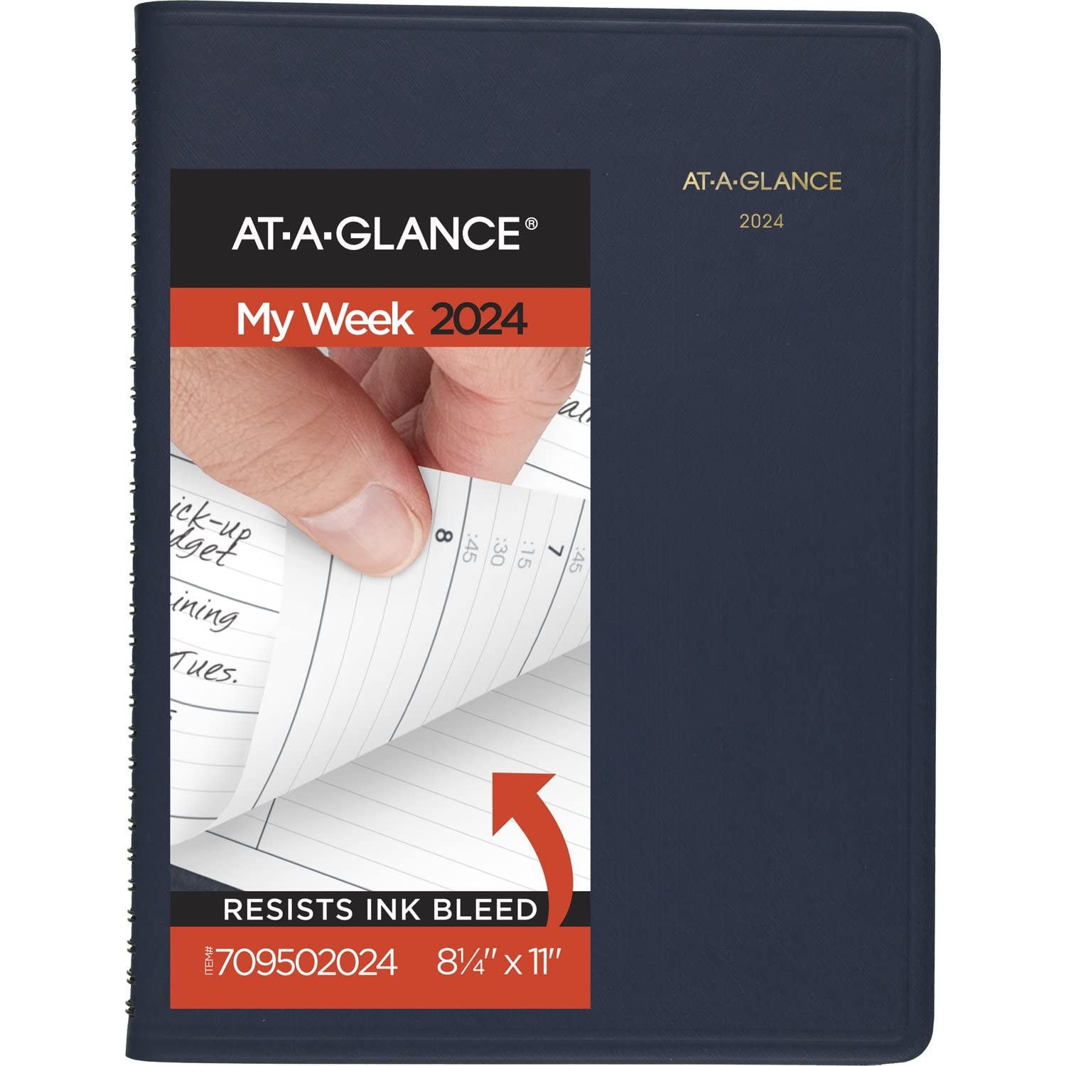 2024 Weekly Planner, Quarter-Hourly Appointment Book, 8-1/4″ x 11″, Large, Na…
