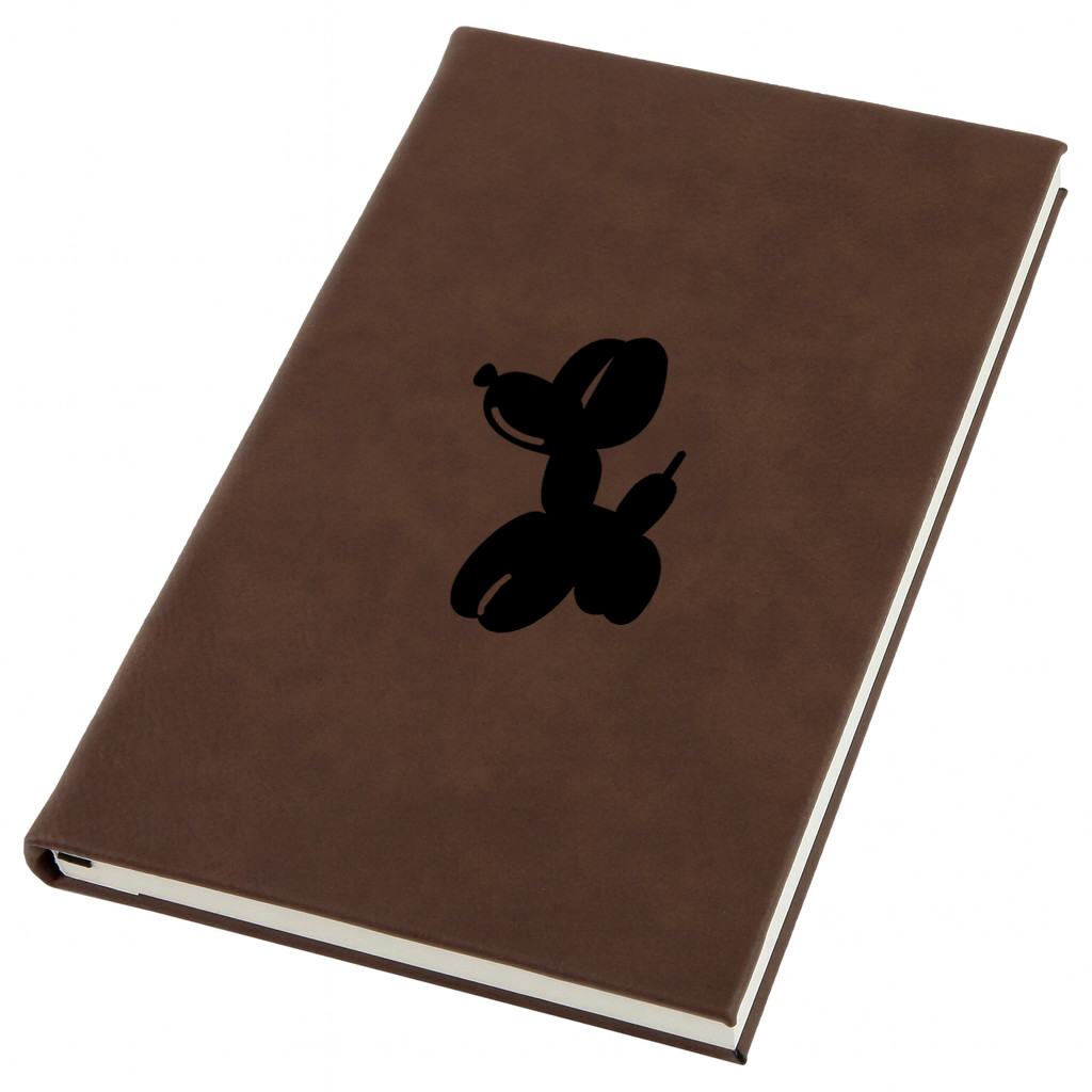 Balloon Animal Engraved Leather Journal, Personal Planner with Lined Pages