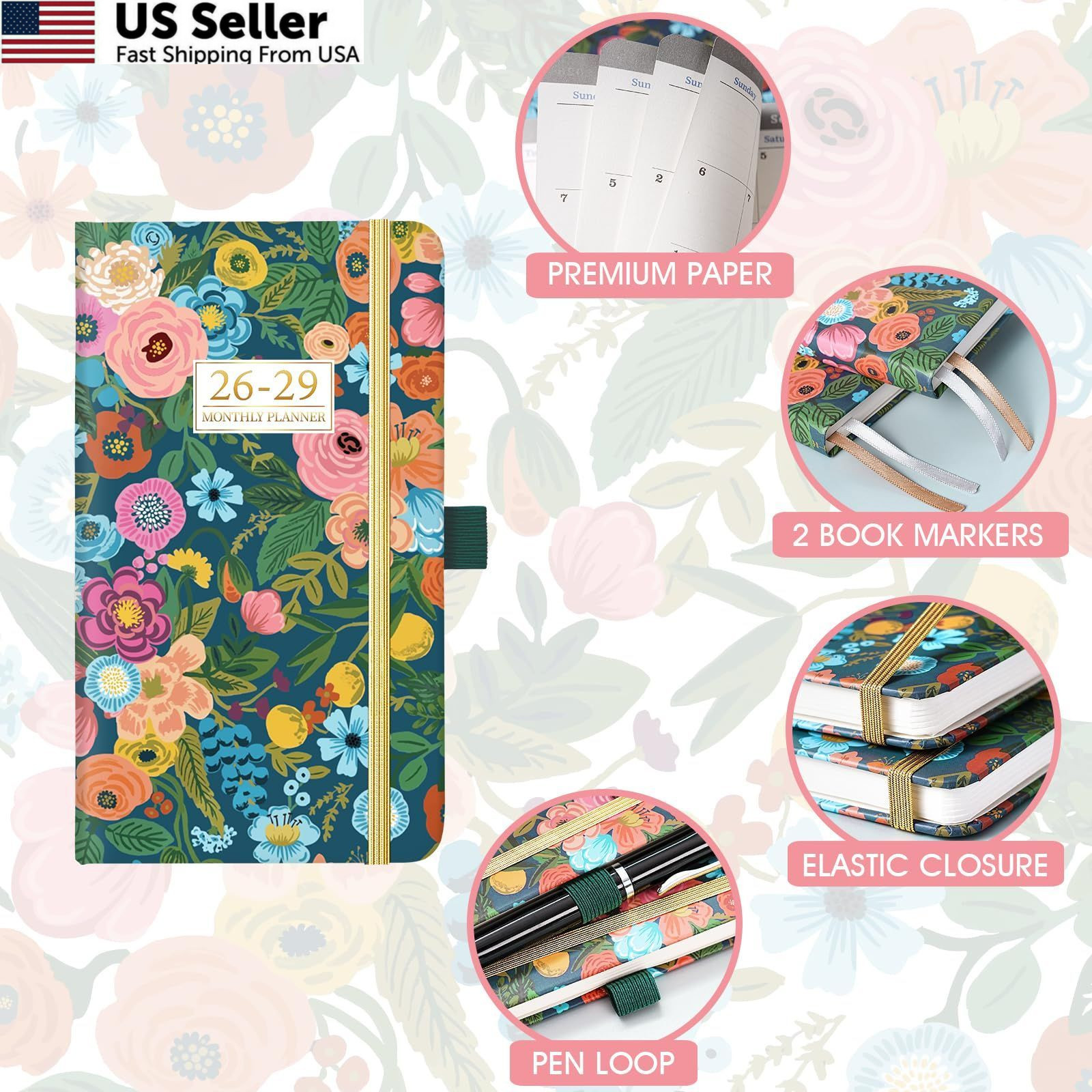 Pocket Calendar 2026-2029 – 3 Year Monthly Planner 2026-2029, Jul. 2026 -…