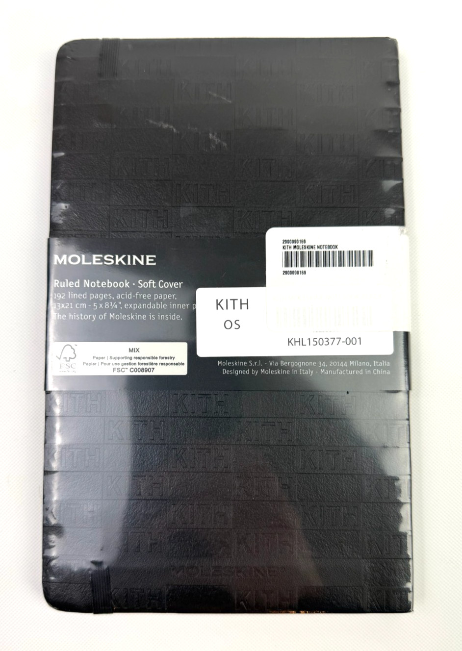NEW – KITH x Moleskine Monogram Ivory-Colored Lined Acid-Free Notebook 5″x8.25”