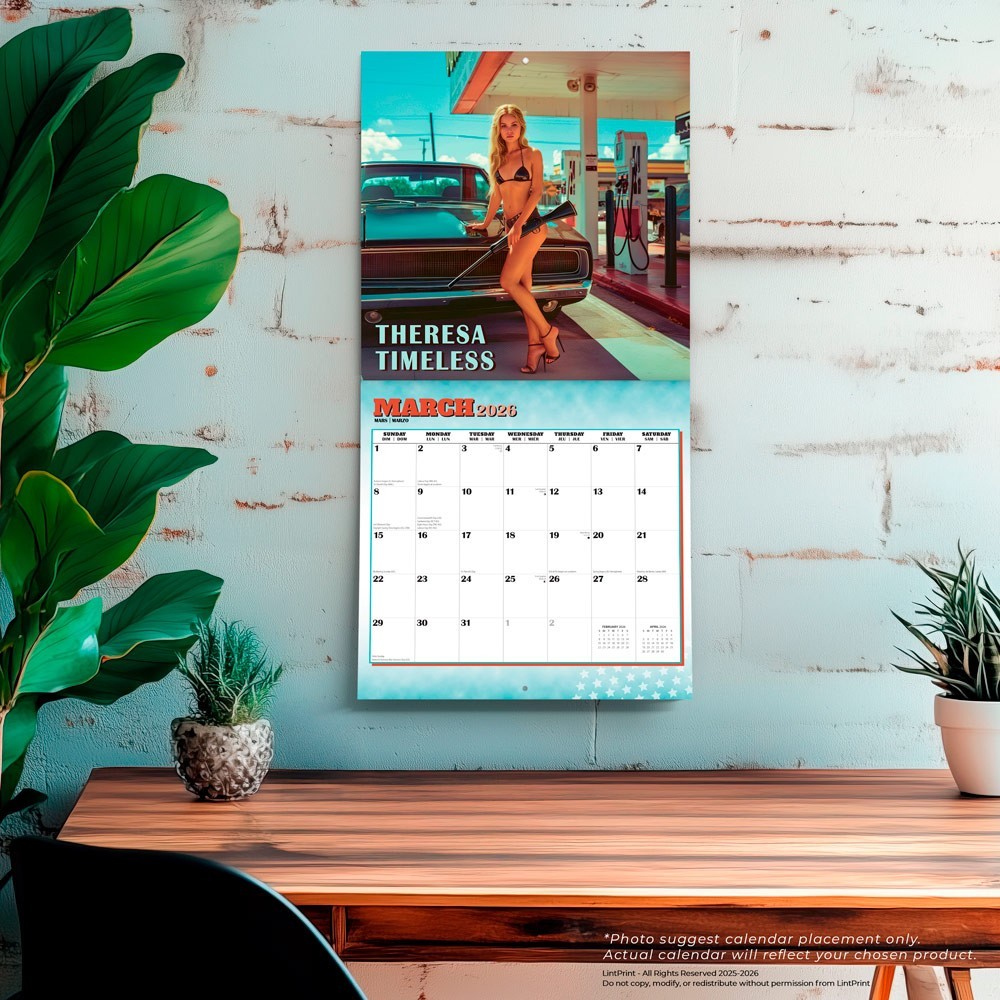 Hot Chicks Cold Steel | 2026 12×24″ (Hanging) Monthly Square Wall Calendar
