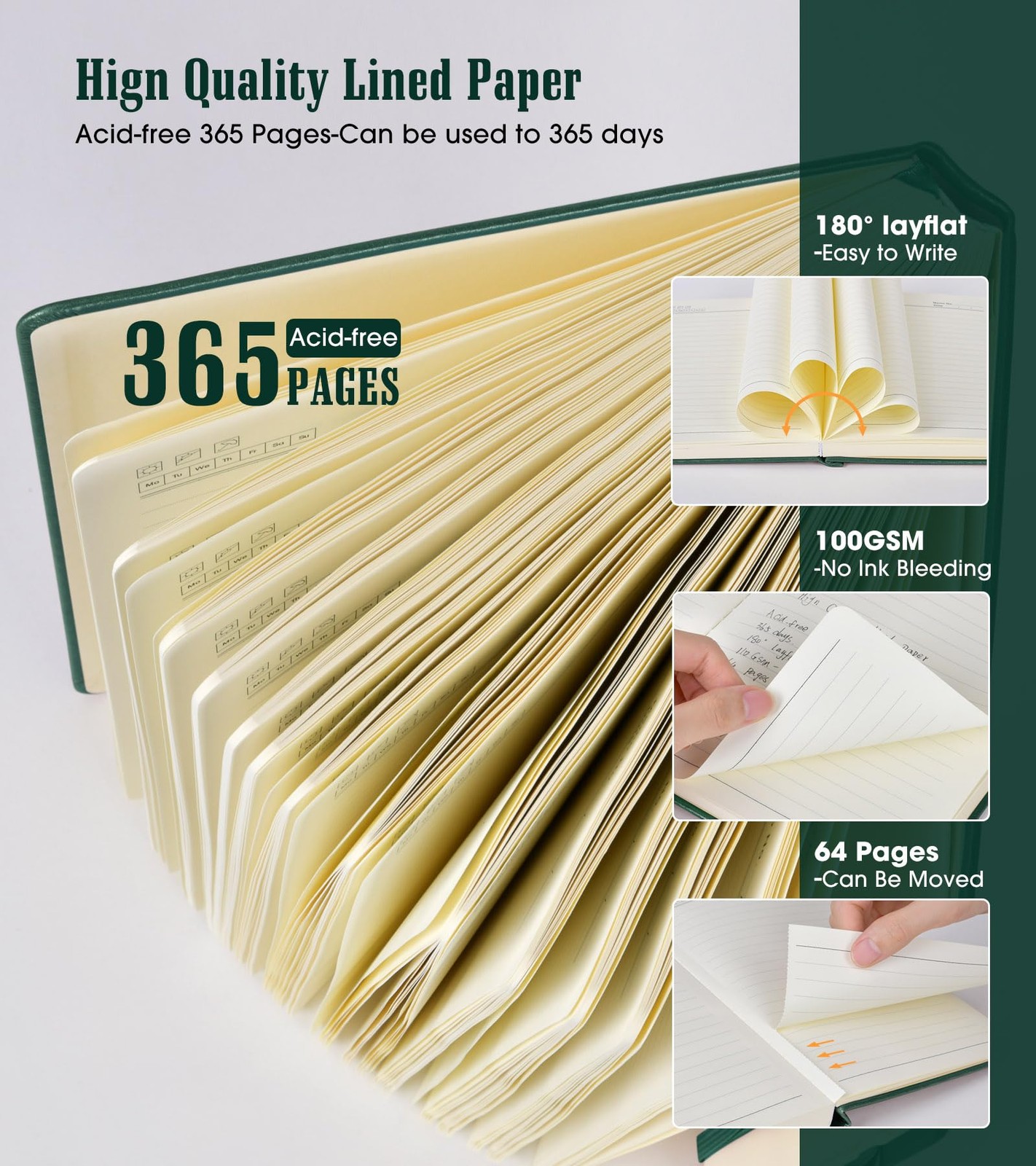 Lined Journal Notebook -365 Pages A5 Thick Journals for Writing Ruled Noteboo…