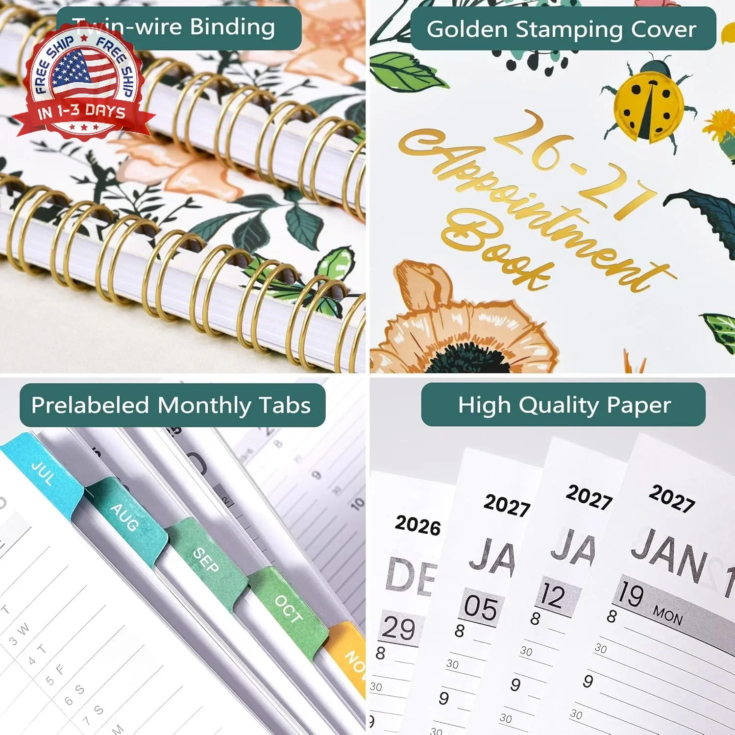 2026-2027 Appointment Book/Planner – 2026-2027 Daily Hourly Planner, Jul 2026 –