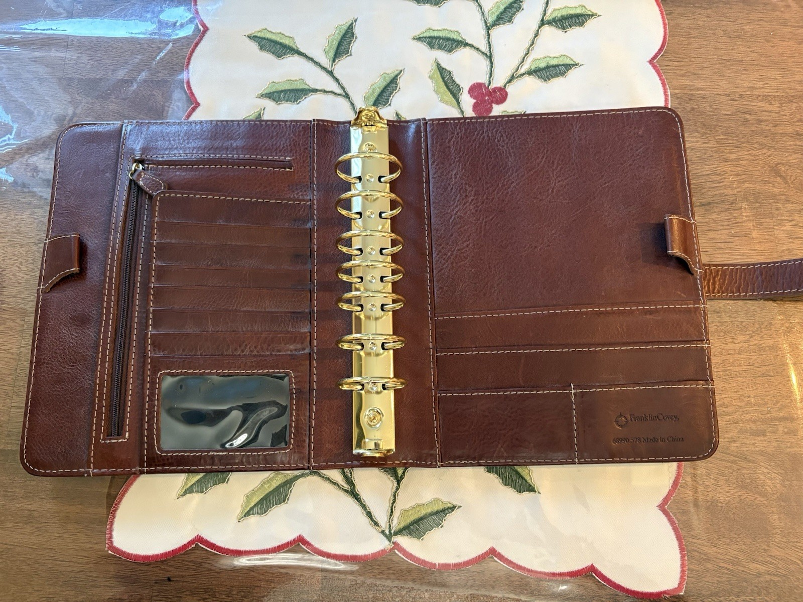 Franklin covey Vintage Aurora Full Grain Italian Leather Classic Chocolate Brown