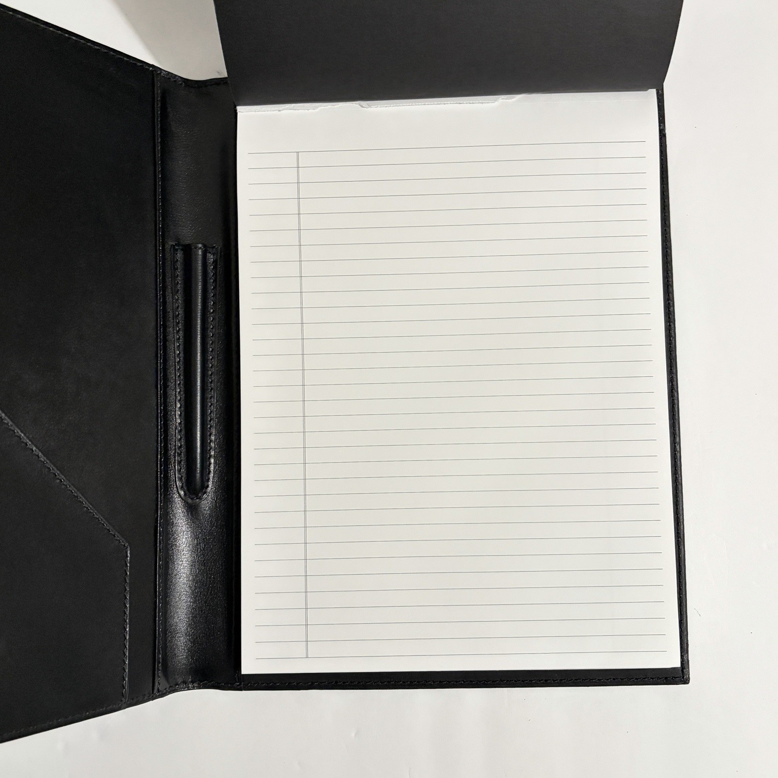Tumi Padfolio Notepad Organizer Holder Black Leather 9 x 12″ Executive Legal Pad