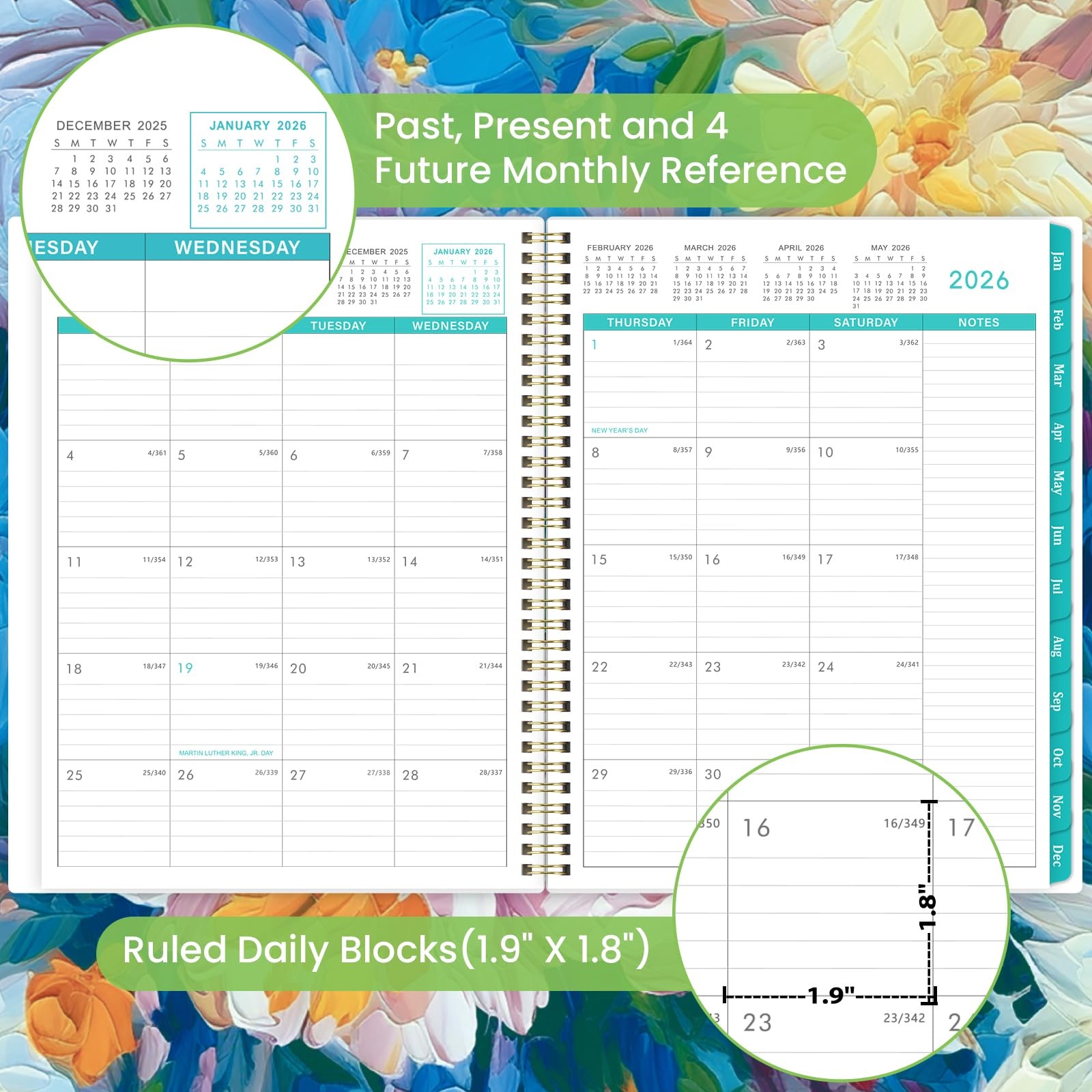 2026 Monthly Planner Twin-Wire Binding Calendar Planner, 11×9 Inch
