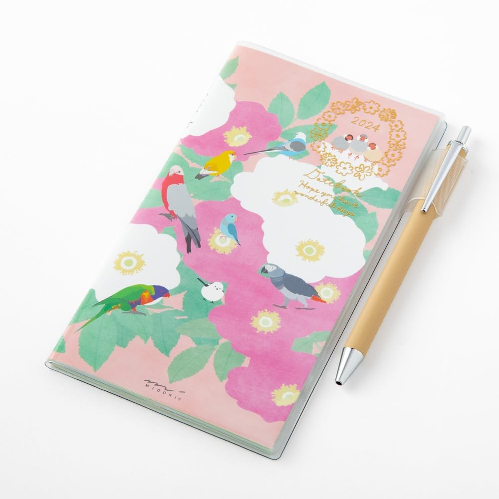 MIDORI Pocket Diary Notebook 2024 Slim Monthly Tri Pattern 22245006 (Starting Oc