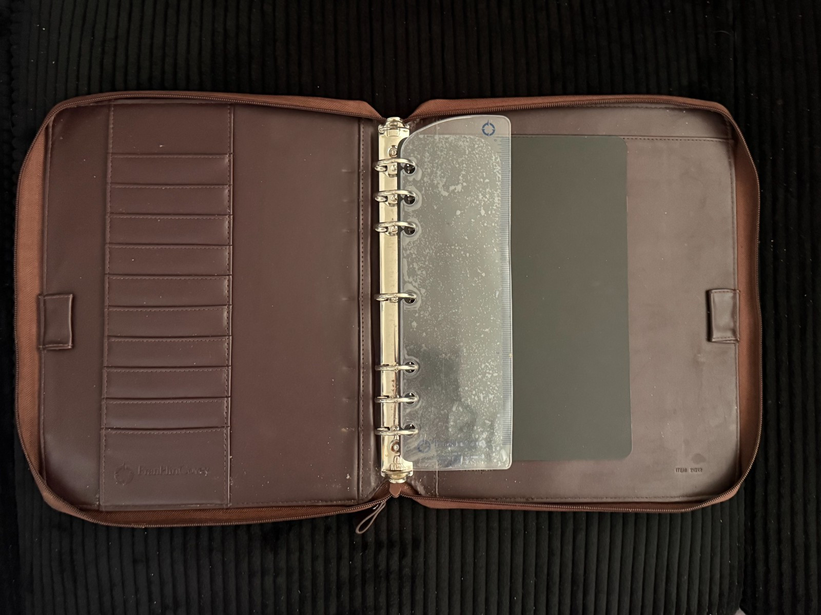 Franklin Covey Planner Monarch size Zipper Binder Simulated Leather – Brown
