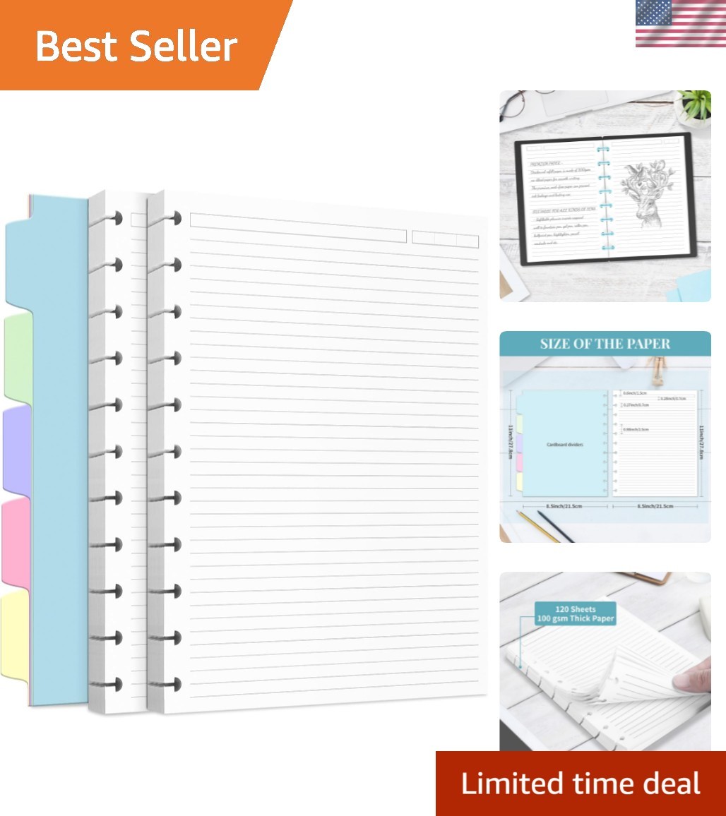 Discbound Refill Paper, Disc Paper Refill for Note-Taking System Discbound Pl…