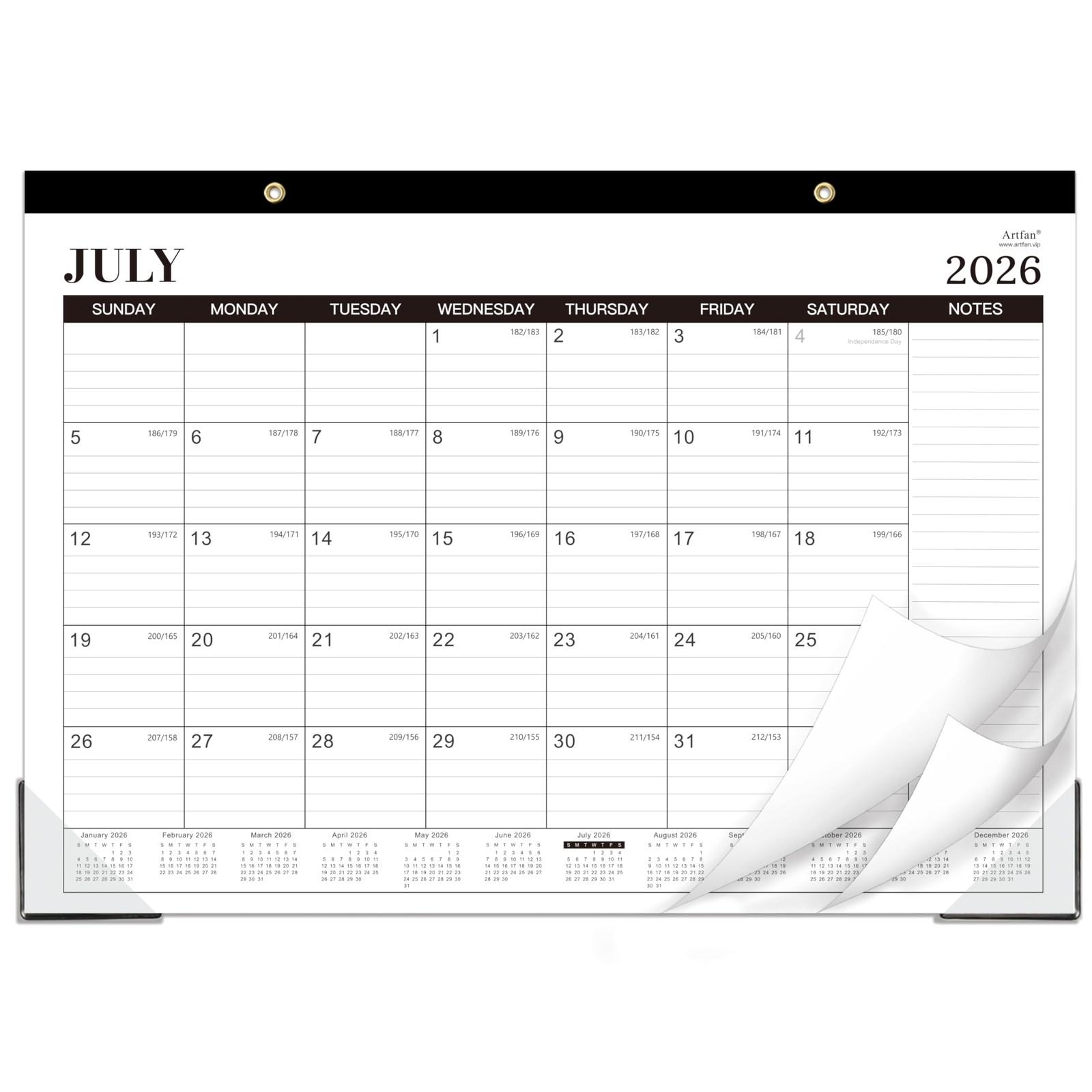 2026-2027 Desk Calendar – 2026-2027, Jul.2026 – 16.8″ x 12″