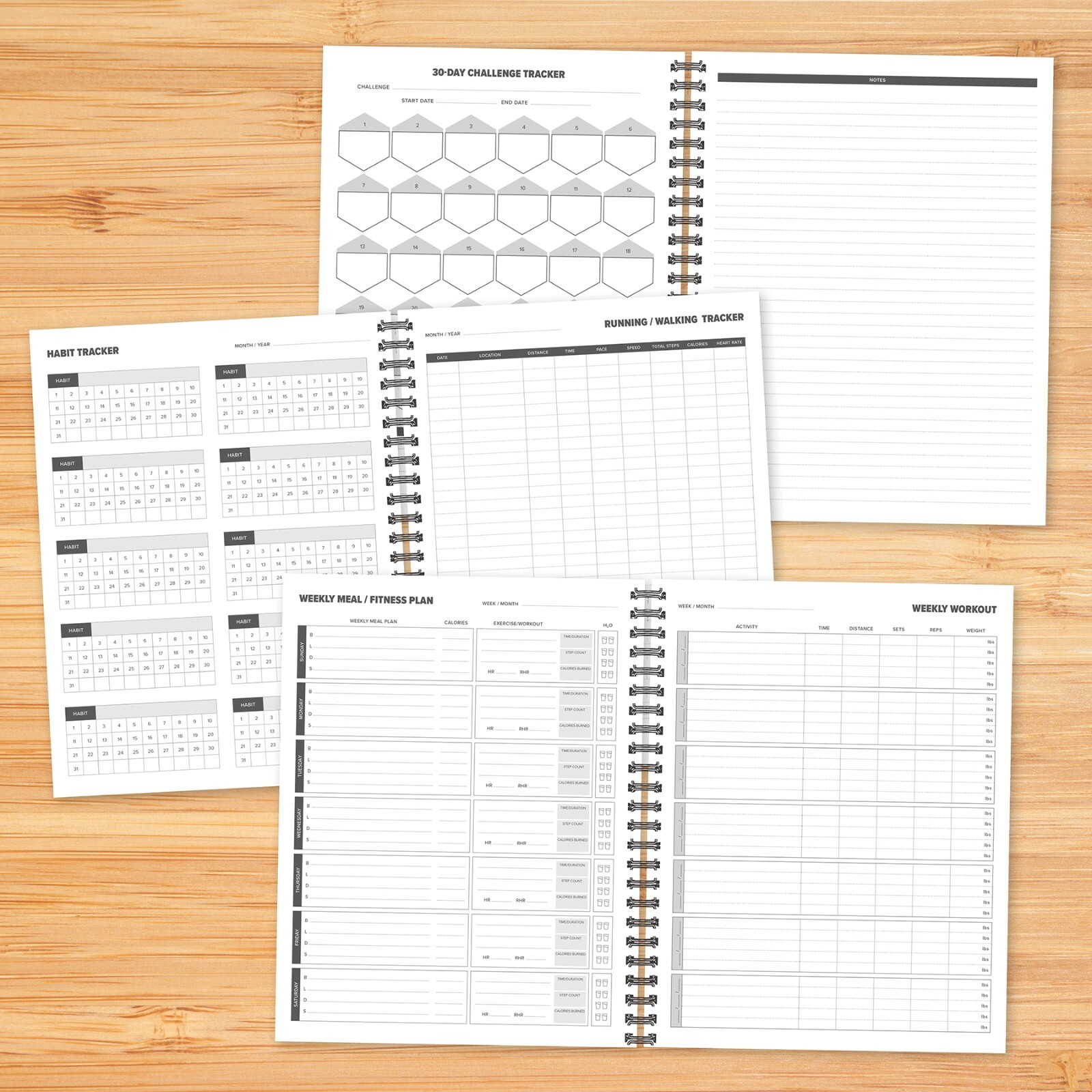 Fitness Planner 8.5″ x 11″ Softcover UNDATED Planner