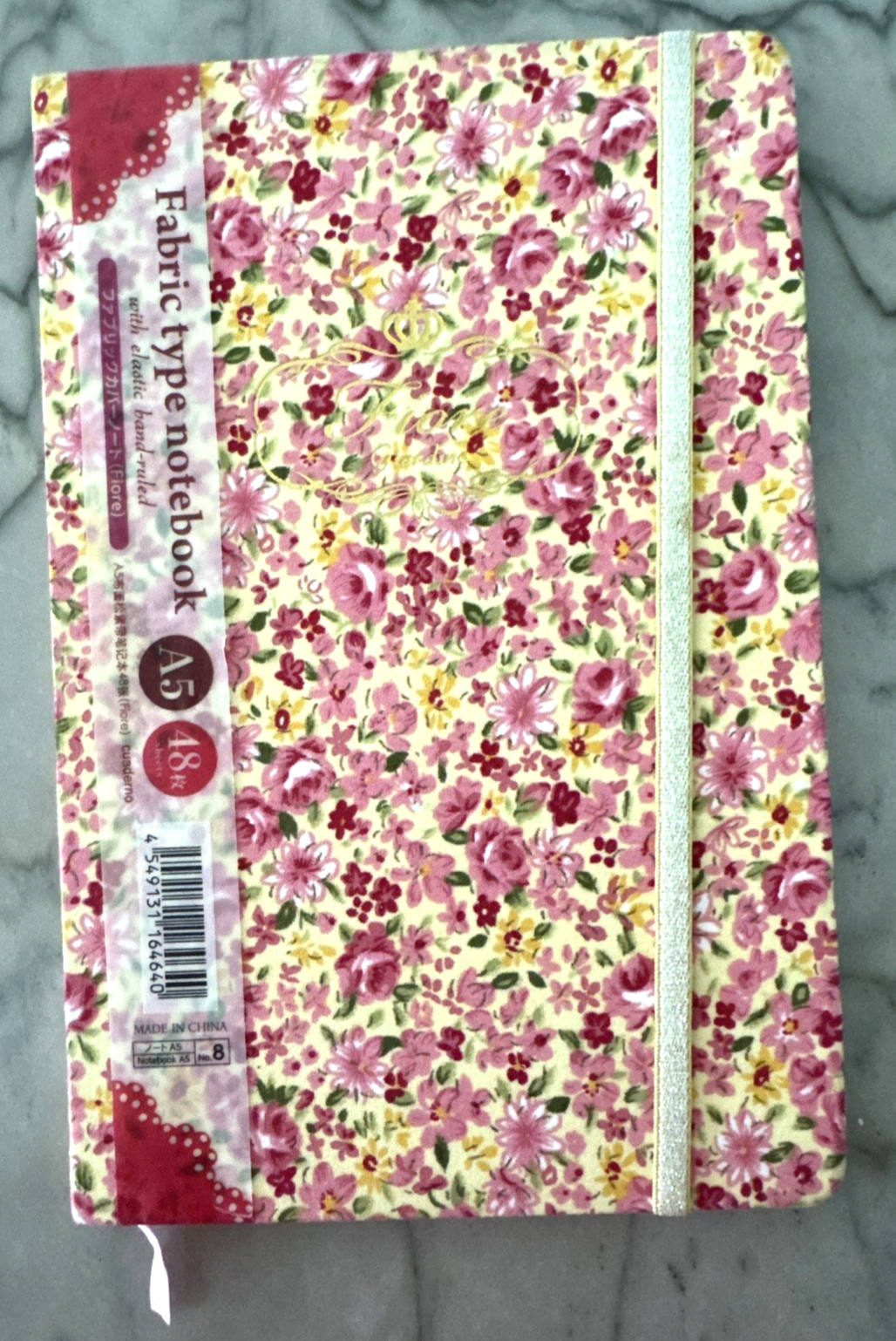 Fabric Type Ruled Notebook with Elastic Band Daiso Japan Journal Book Planner