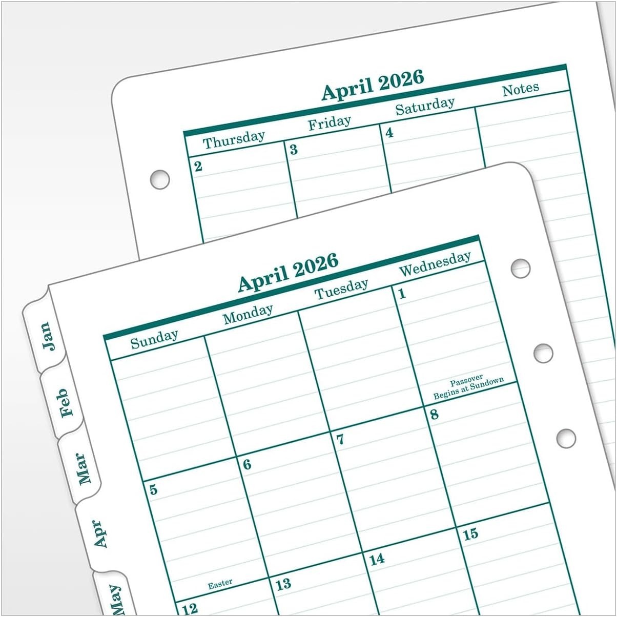 2026 Planner Refill | Polyurethane Cover, 3.5 X 6 Inches