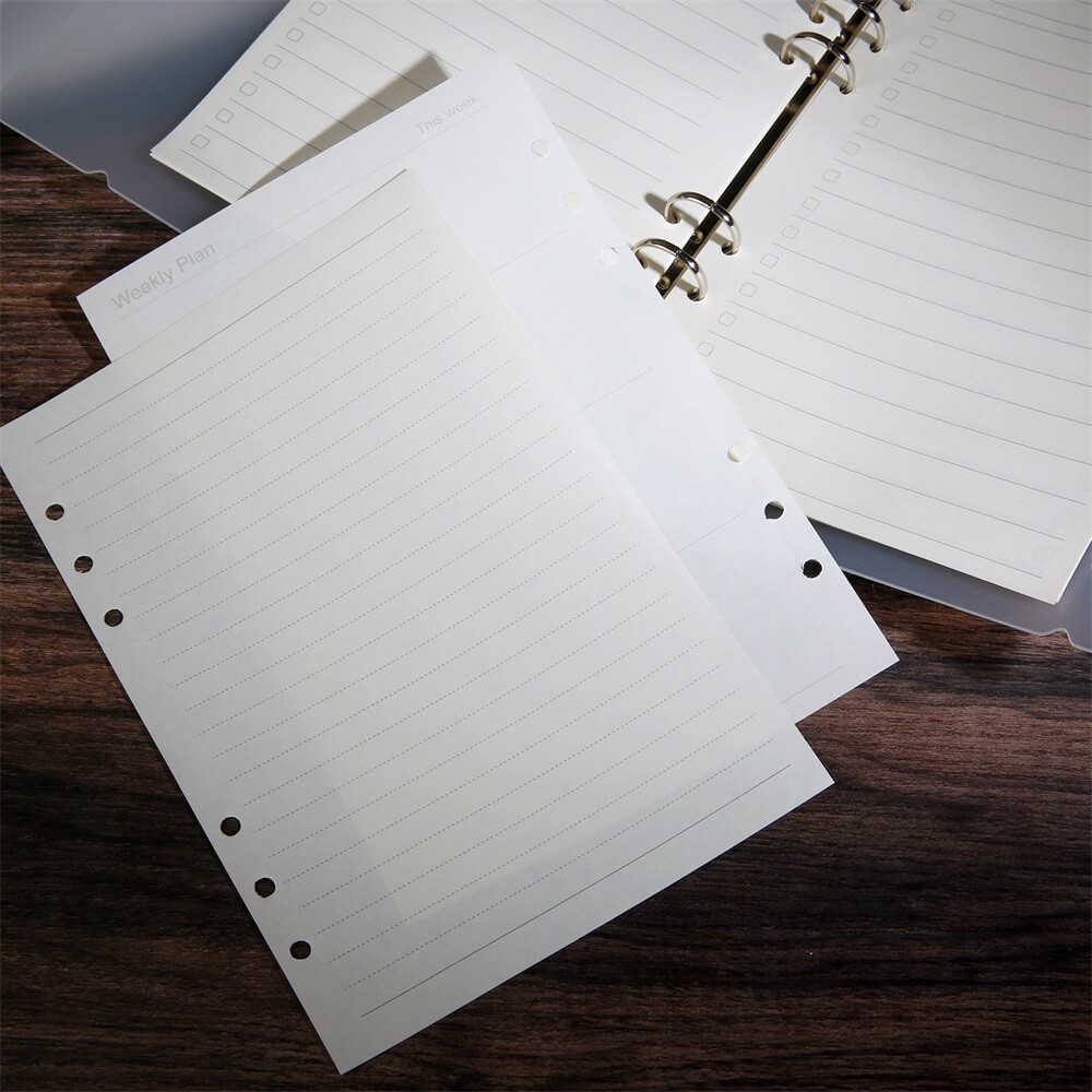 1 Copy Binder Notebook Paper A5 Refill Paper Loose Leaf 45 Pages 21x14cm 9 Type