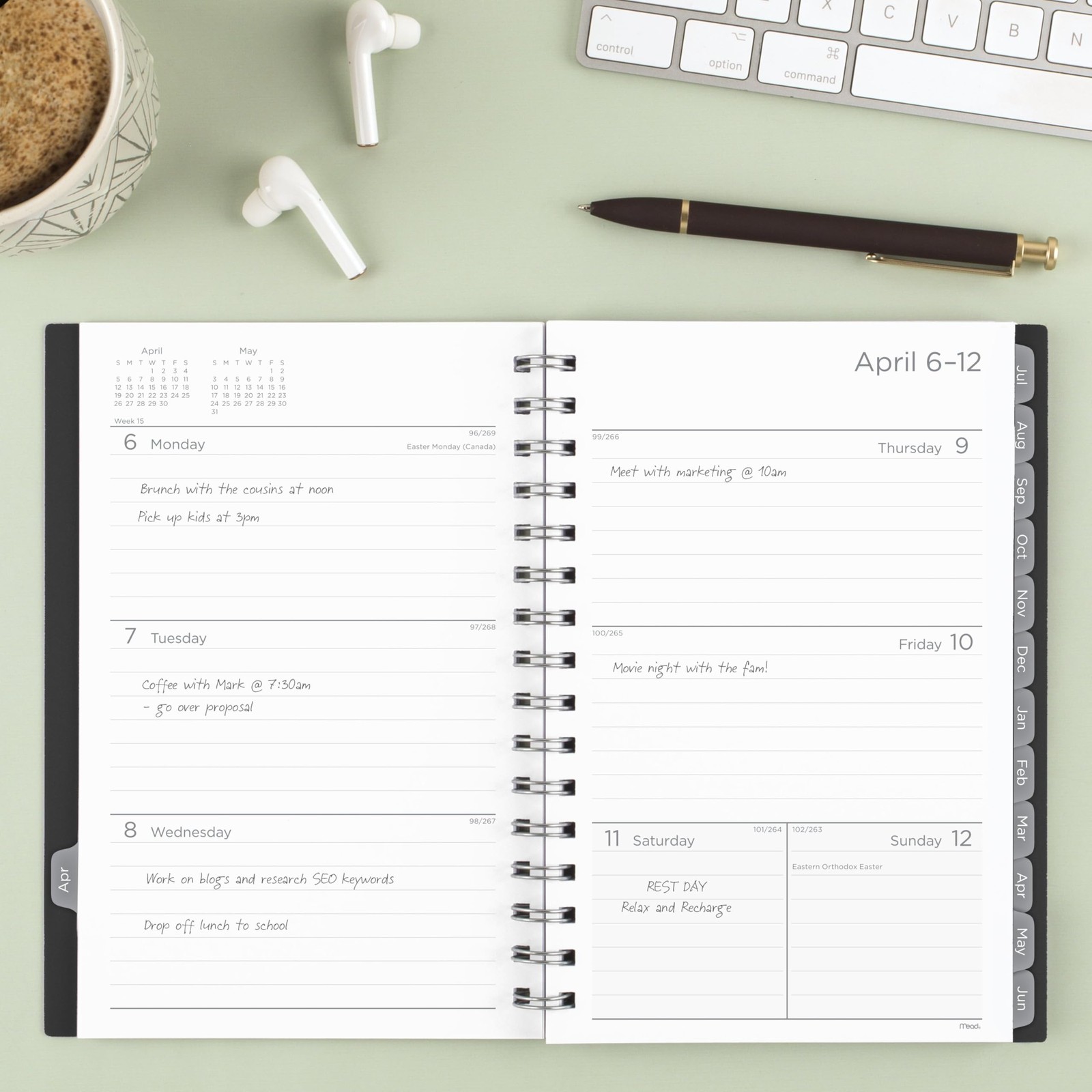Mead Planner 2026-2027 Weekly & Monthly Academic 5.5″W x 8.5″H, Black