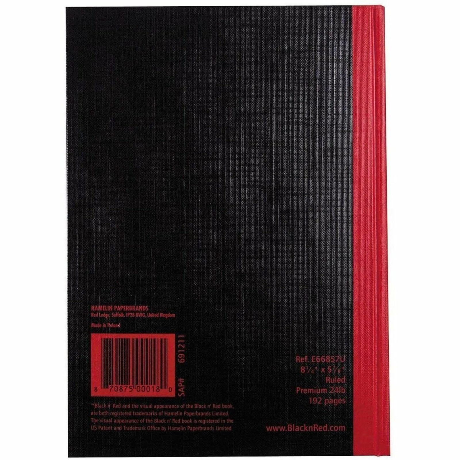 Black n Red – A5 Feint Lined Notebook Pad 1 Count,