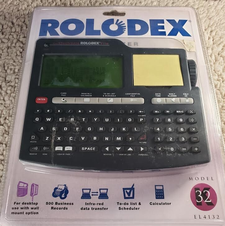 Vintage Rolodex 32K Desktop Organizer Electronic Rolodex File EL4132 NOS 1994
