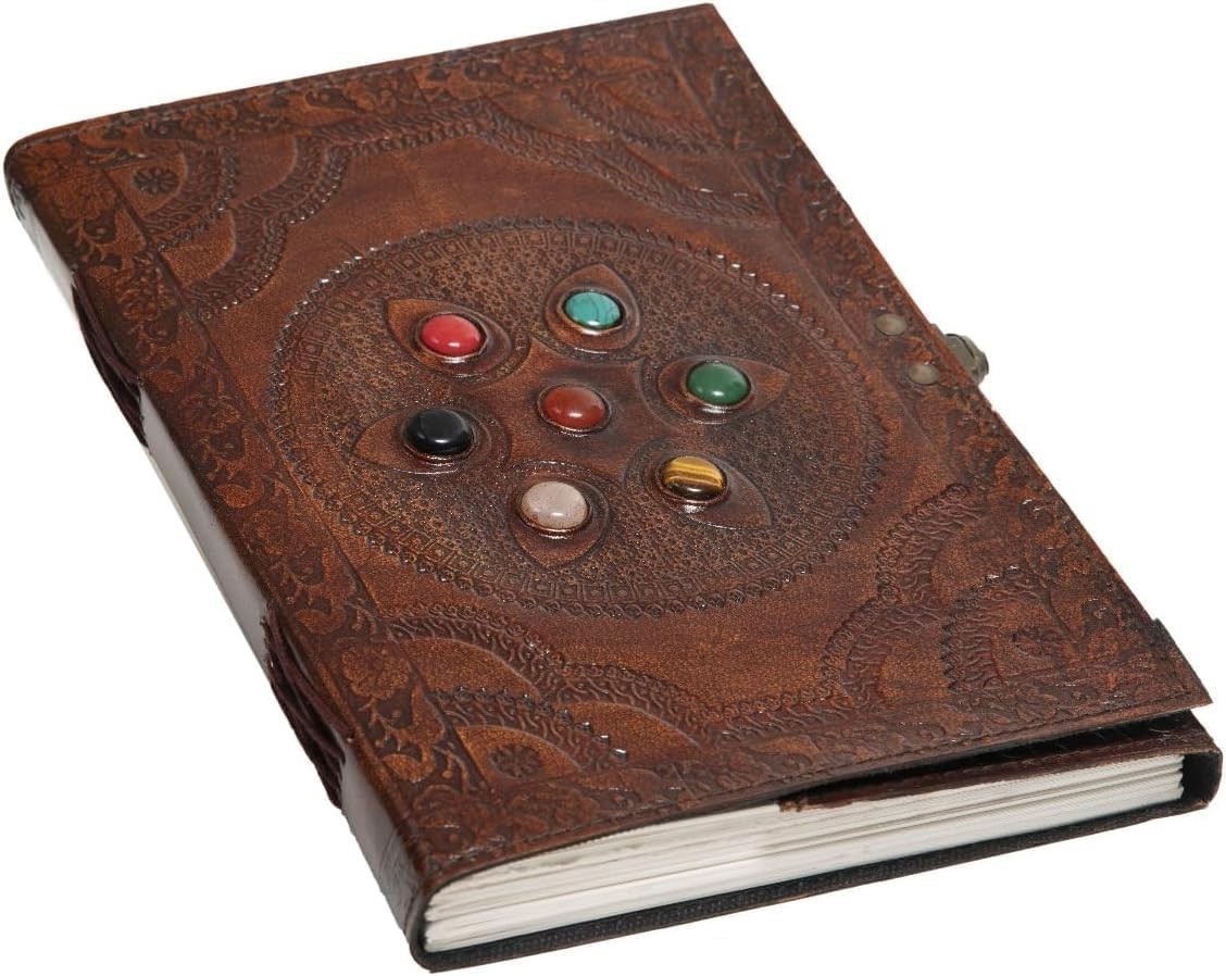 Leather Journal Handmade 7×10 Vintage Diary Notebook Single Lock 200 Blank Pages
