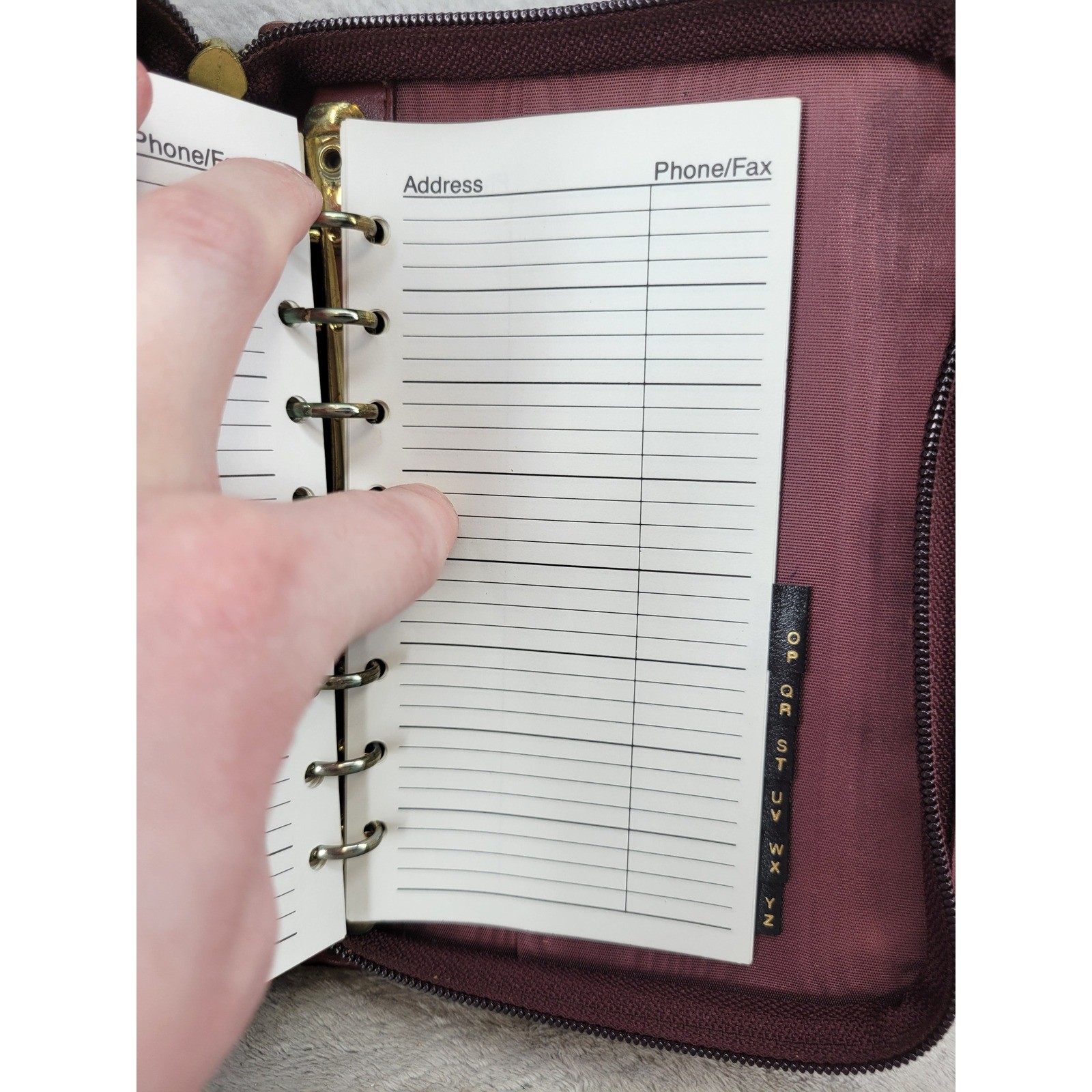 Harland Vintage Leather Zip Around Planner Organizer Oxblood Red 6 Ring Binder