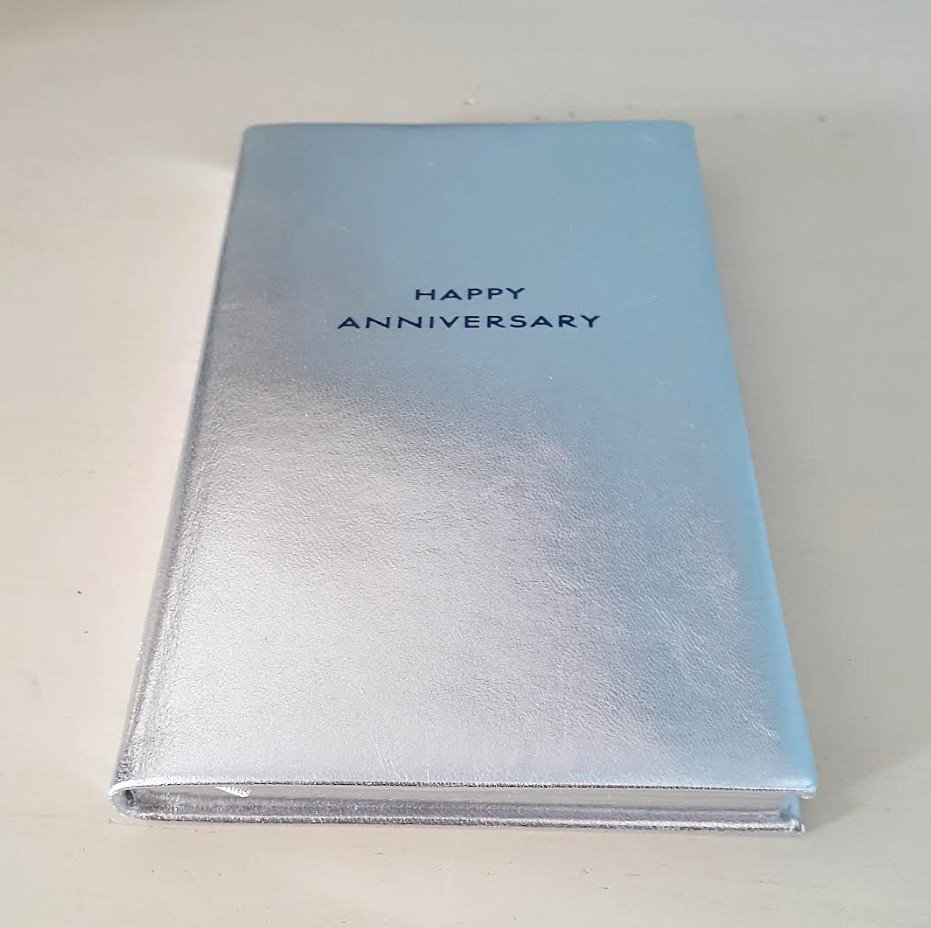 Smythson of Bond Street silver Happy Anniversary Notebook for Chopard 150th Ann