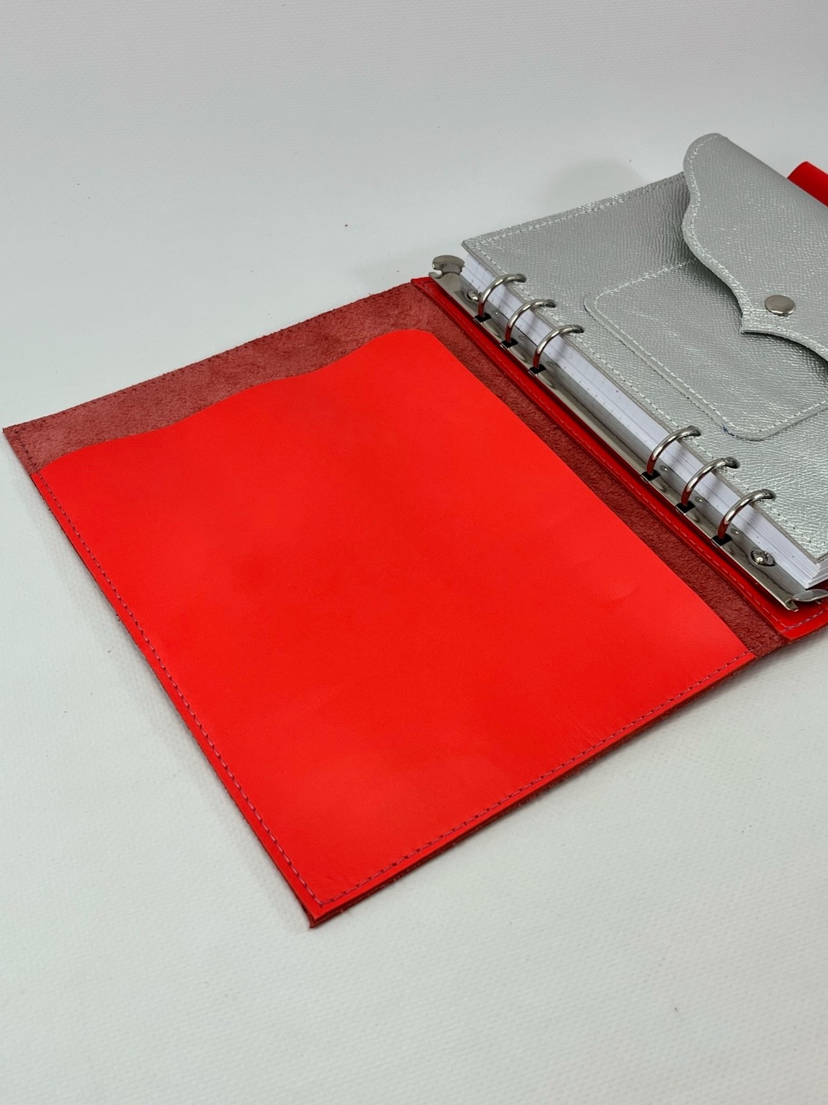 Green Leather cover A5 notebook. Just leather cover A5 for notebook with binder.