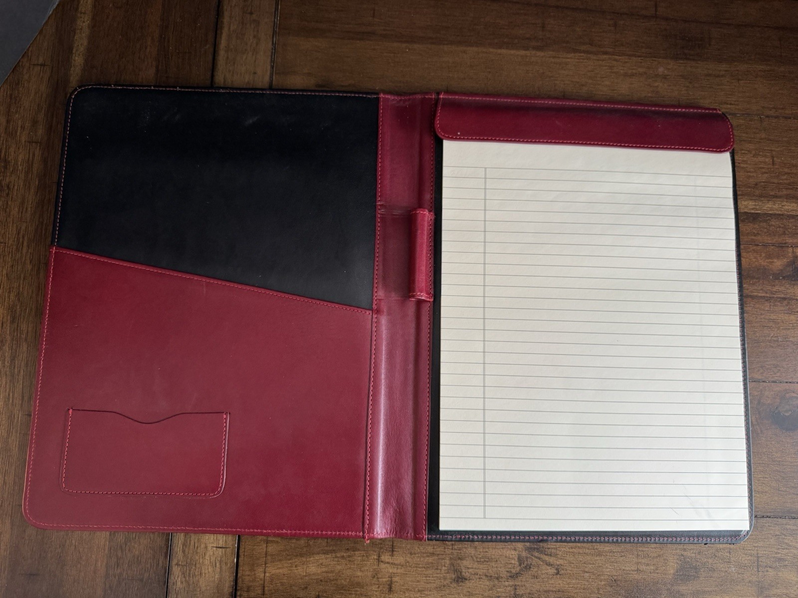 Red Leather Like Planner Organizer Padfolio Portfolio JNR Embossed 12.5×9.5