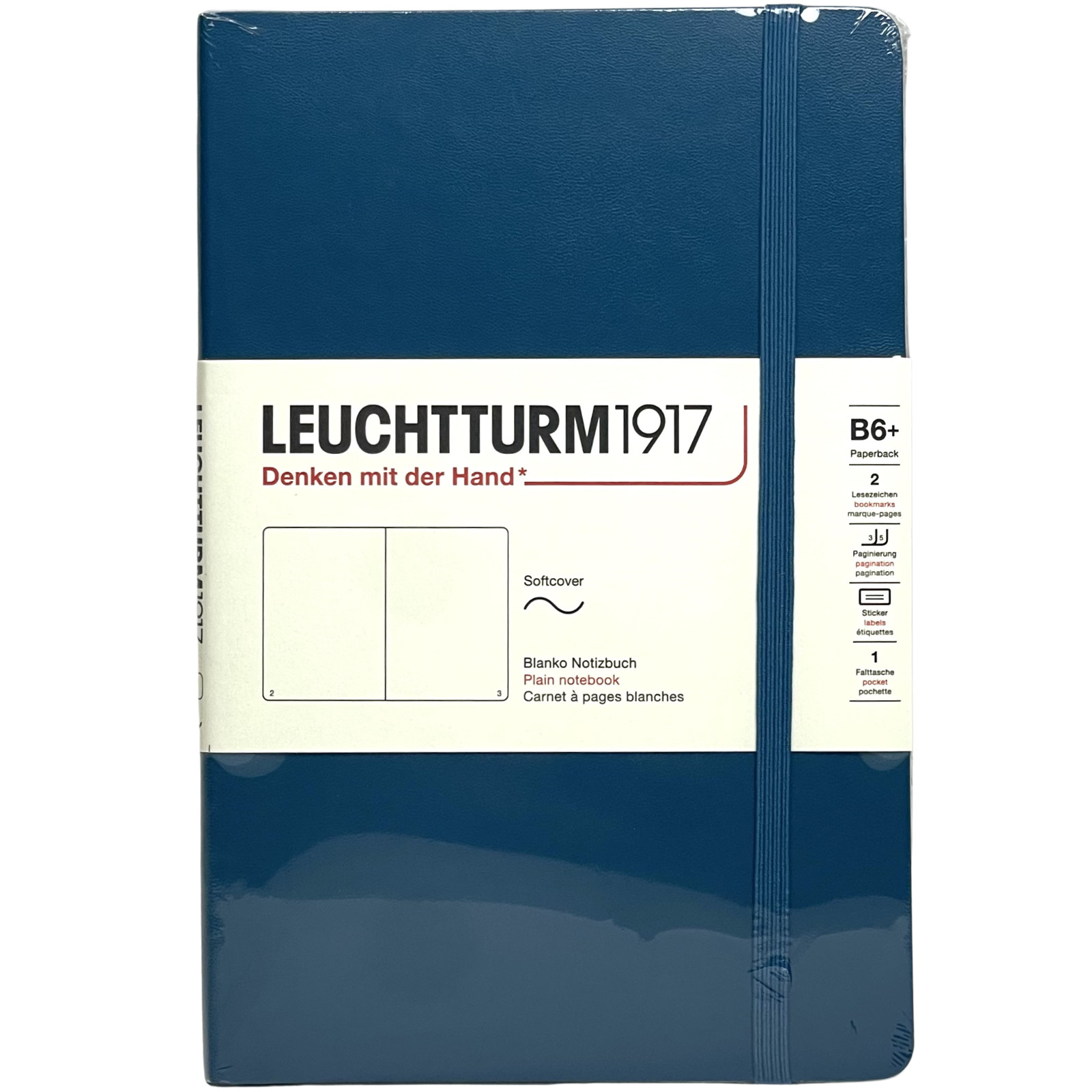 Lot of 3 – Leuchtturm 1917 Paperback B6+ Softcover Plain Notebooks Blue Red NEW