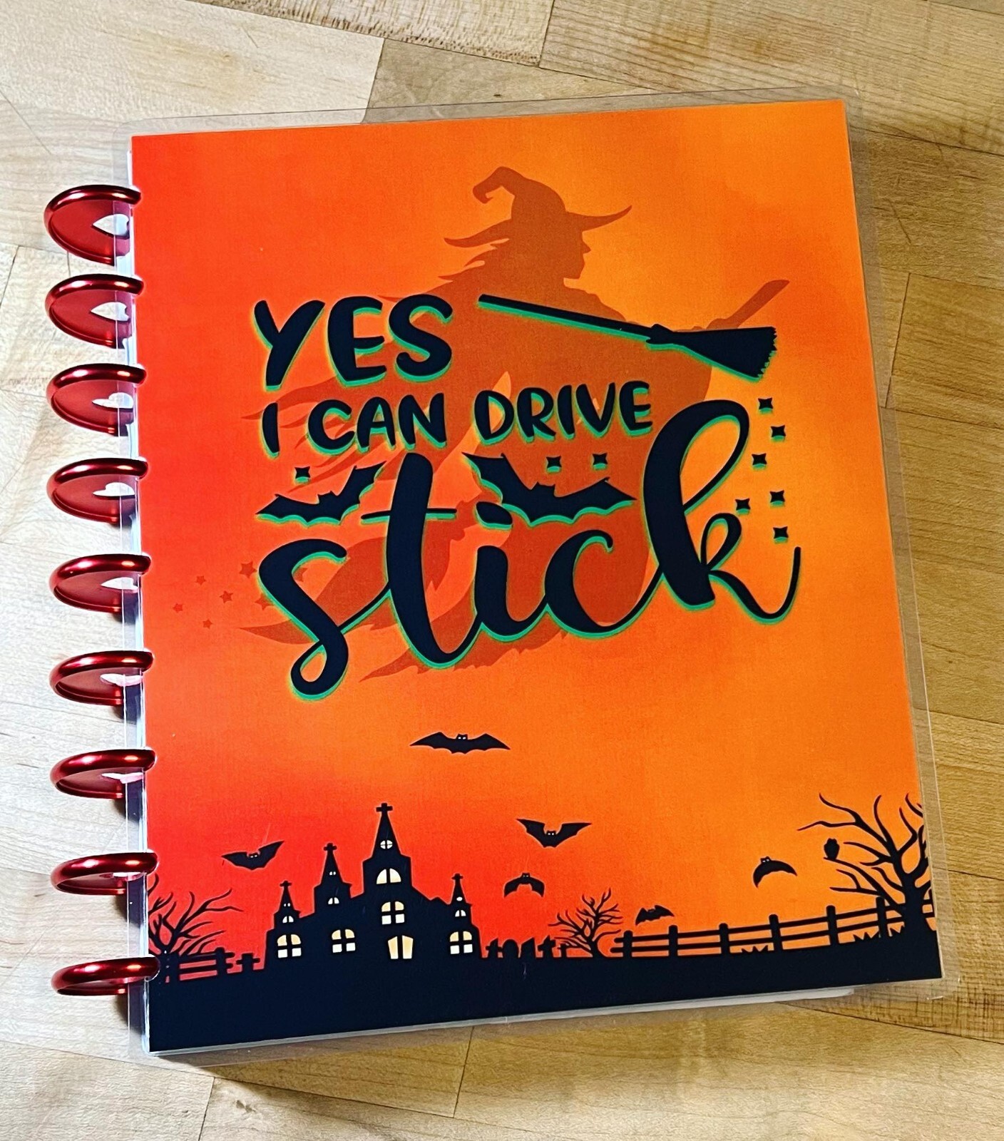 Witch “Yes I can drive Stick” Halloween Cover Set 4 use w Classic Happy Planner-