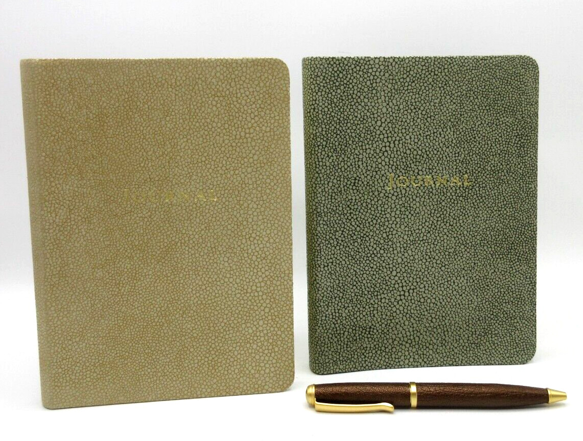 Graphic Image Travel Journal 7″ Leather Soft Cover 224 Lined Pages GOLD Shagreen