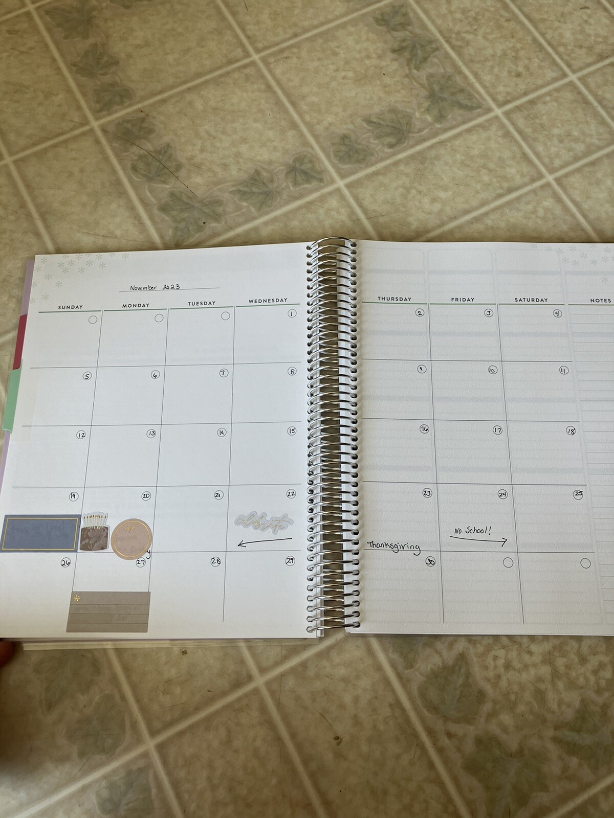 Undated Homeschool Planner 8.5″ x 11″ 12-Month Metallic Wildflower Erin Condren