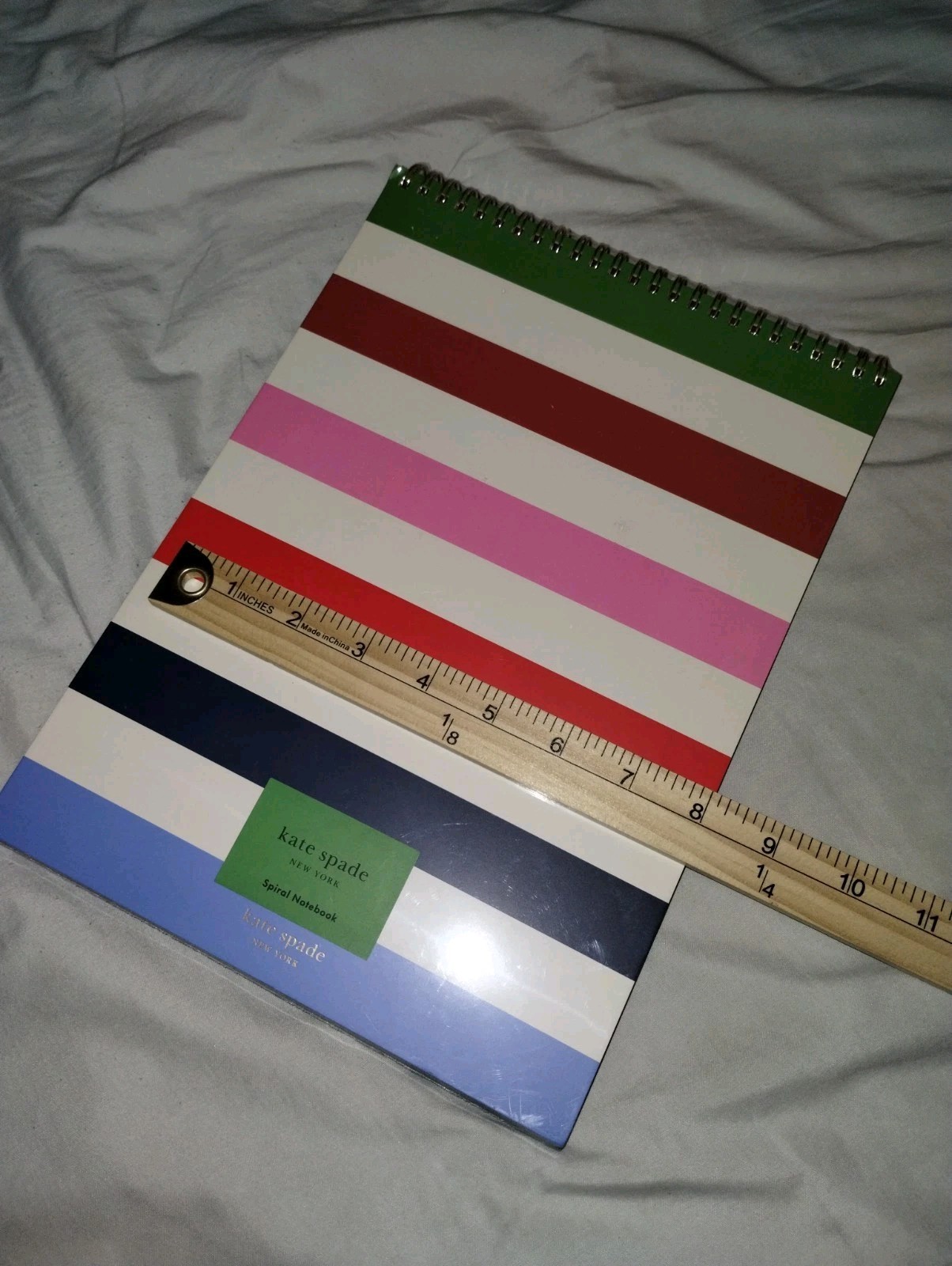 NEW Kate Spade New York 12×8 Top Spiral Notebook Multi-color Striped New/Sealed