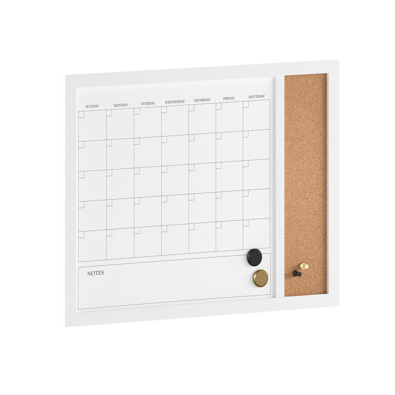 Martha Stewart Everette Magnetic Dry Erase Monthly Calendar And Cork Board