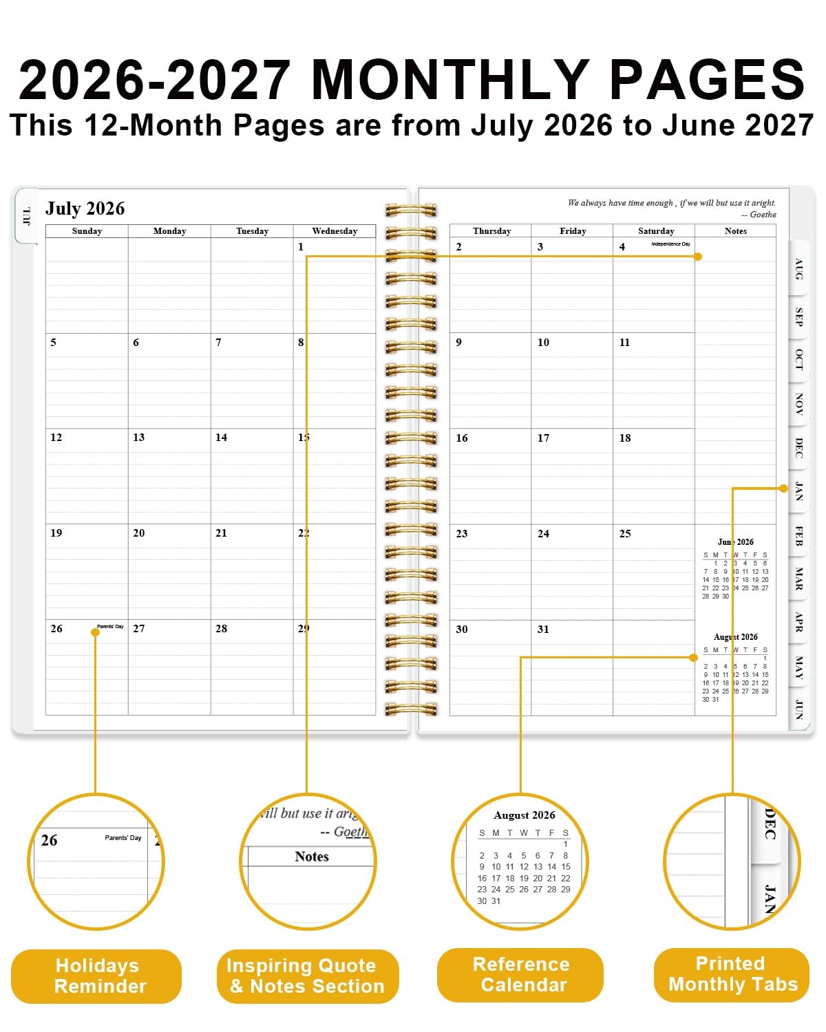 Academic Planner 2026-2027 – Weekly & Monthly 6.4” x 8.5”, Crushed Flower