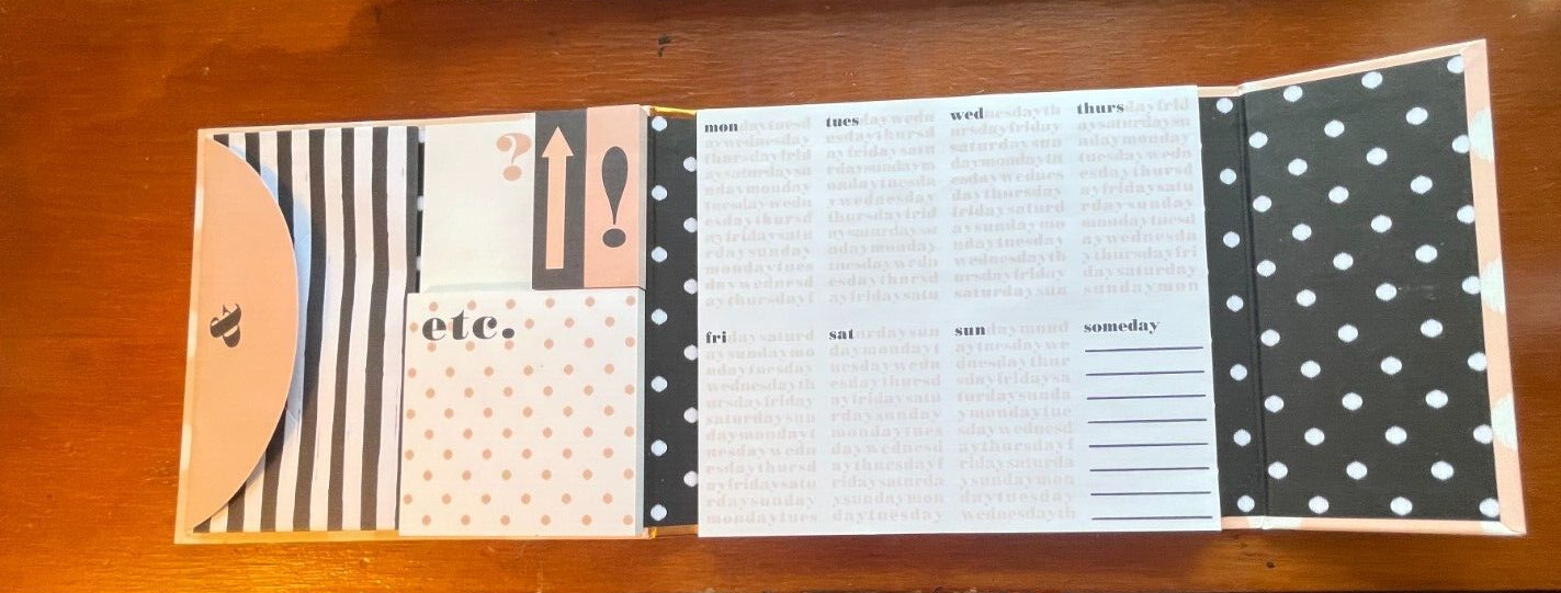 Cute “Uni” whimsical planner/calendar with sticky note pads New