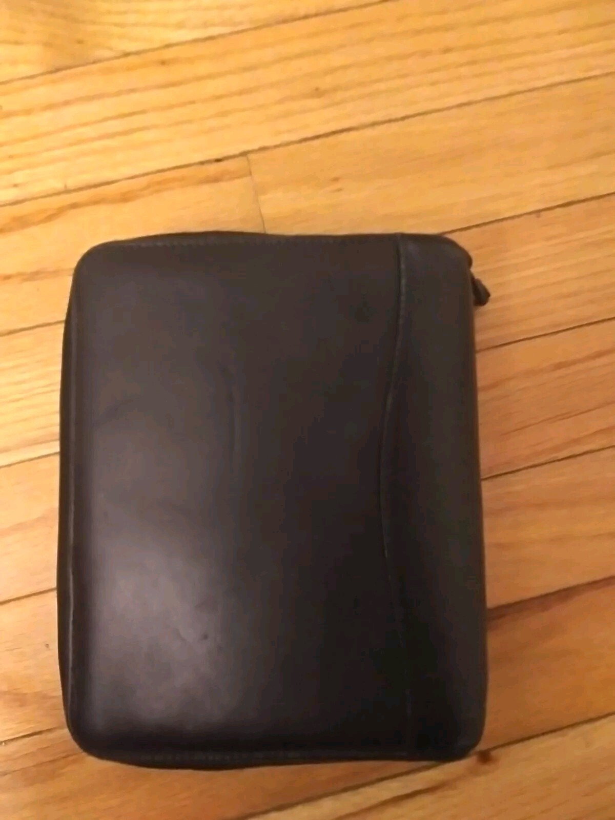 Franklin Covey Vintage 1996 Black Genuine Leather Space Maker Full Zip Binder