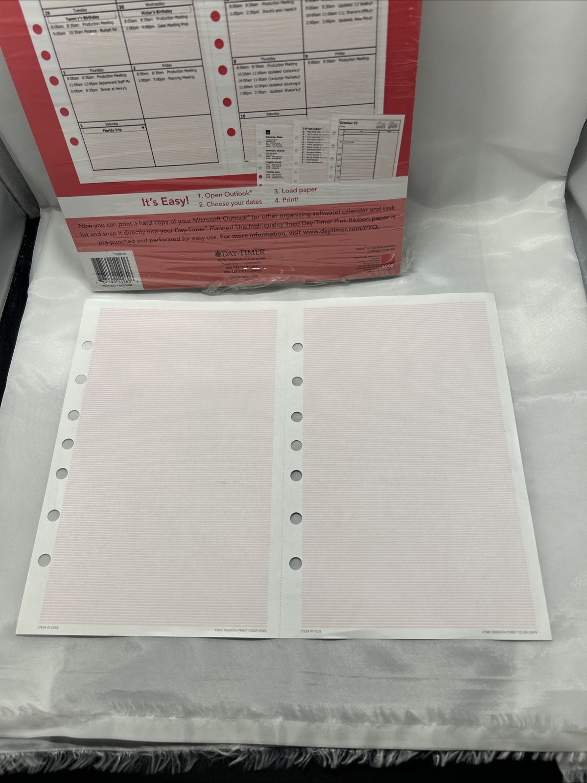 Day-Timer Pink Ribbon PrintYourOwn #14260 Daily Weekly Monthly Pages 5.5″x8.5″