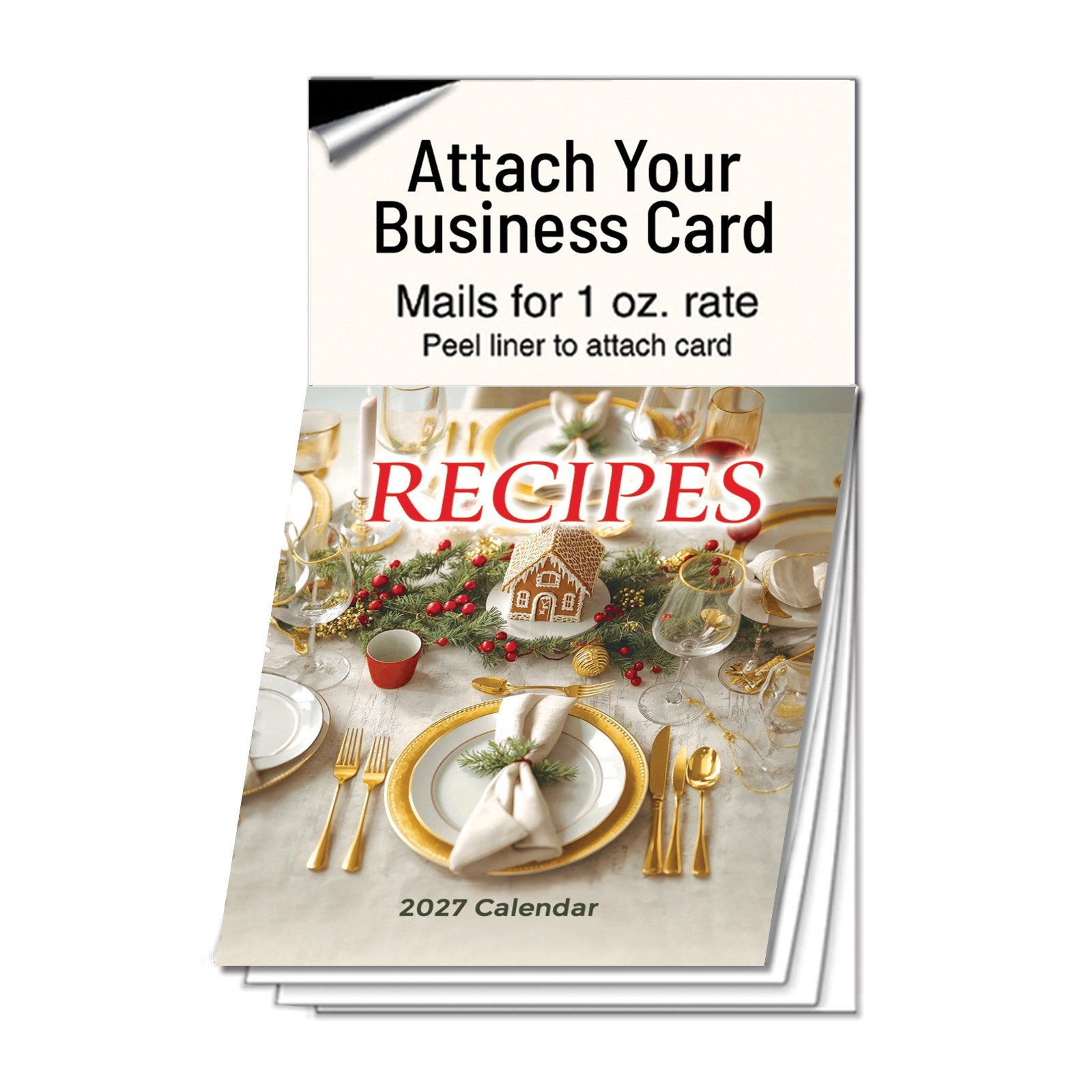 2027 Recipe Magnetic Calendar Business Card Elegant Table Setting Gift RCP802