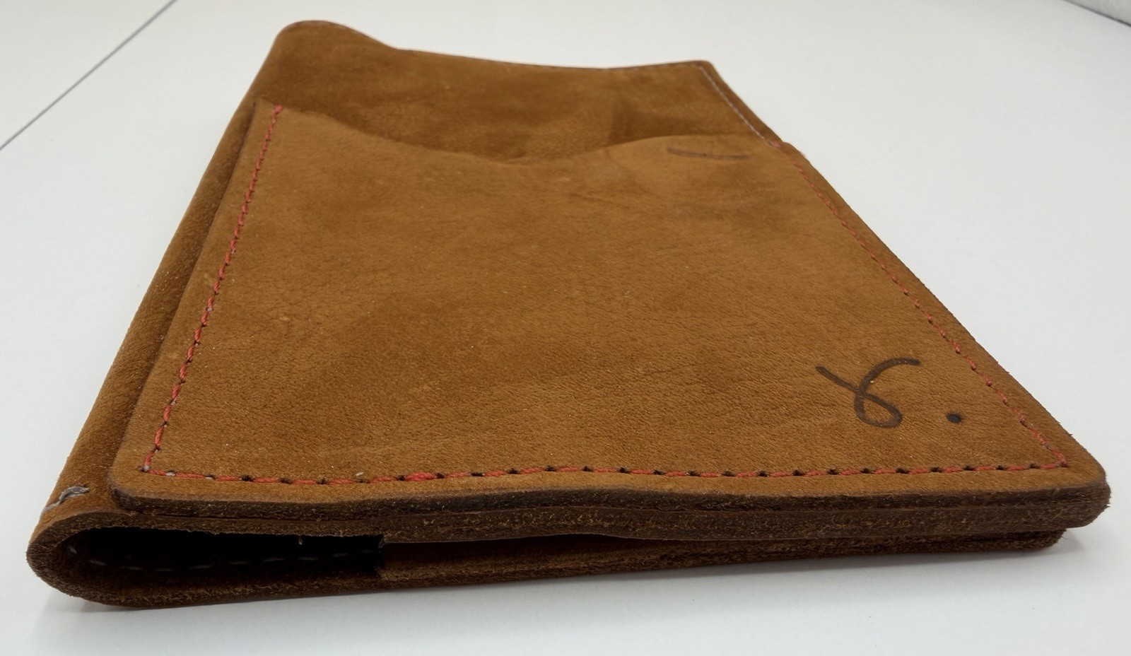 Sojourner Handmade Leather Field Notes Cover Pocket Notebook Brown Red Stitching