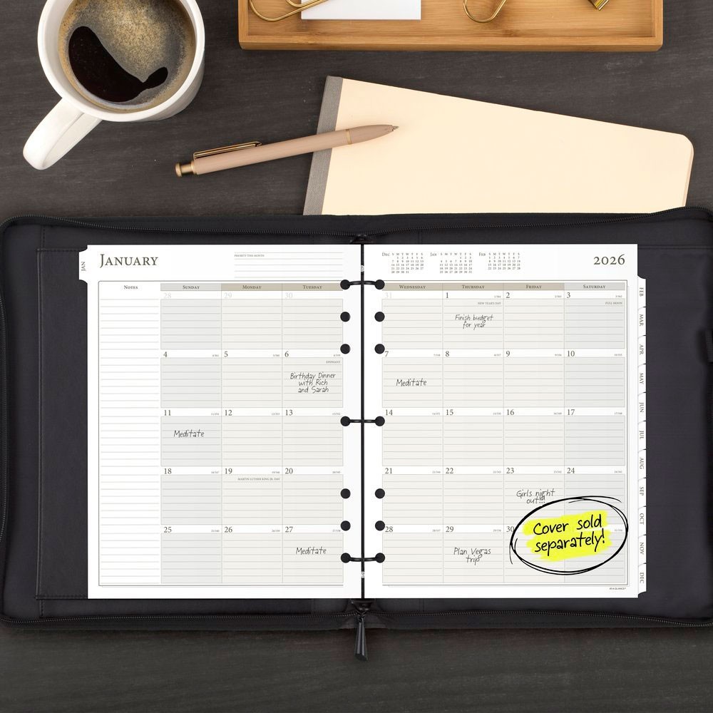 2026 At-A-Glance 491-685 Monthly Planner Refill, Size 5, 8-1/2 x 11″