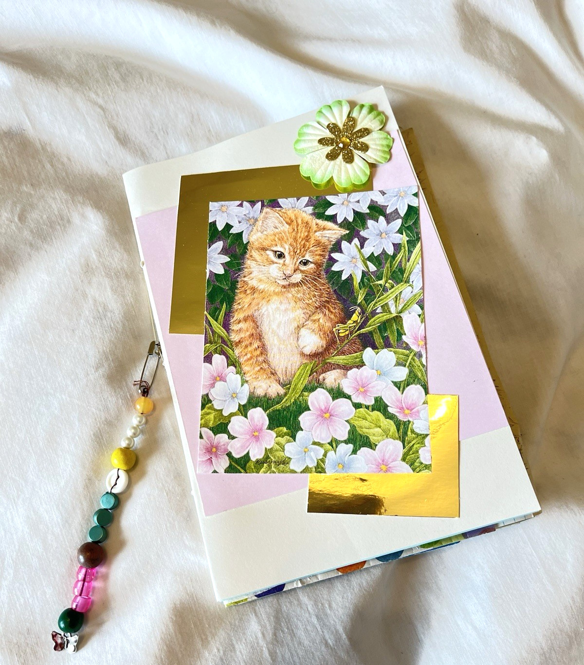 Junk Journal Cats & Dogs Theme, 6×9” Handmade, Paper Ephemera Tucks Embellished